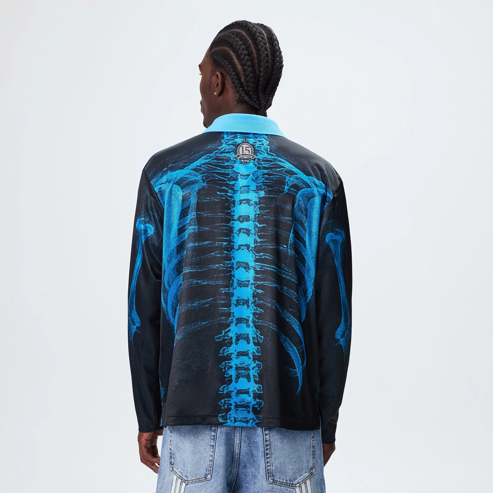 Kith & Messi for adidas Football Skeleton Goalkeeper Long Sleeve Tee - Black / Blue - Image 3