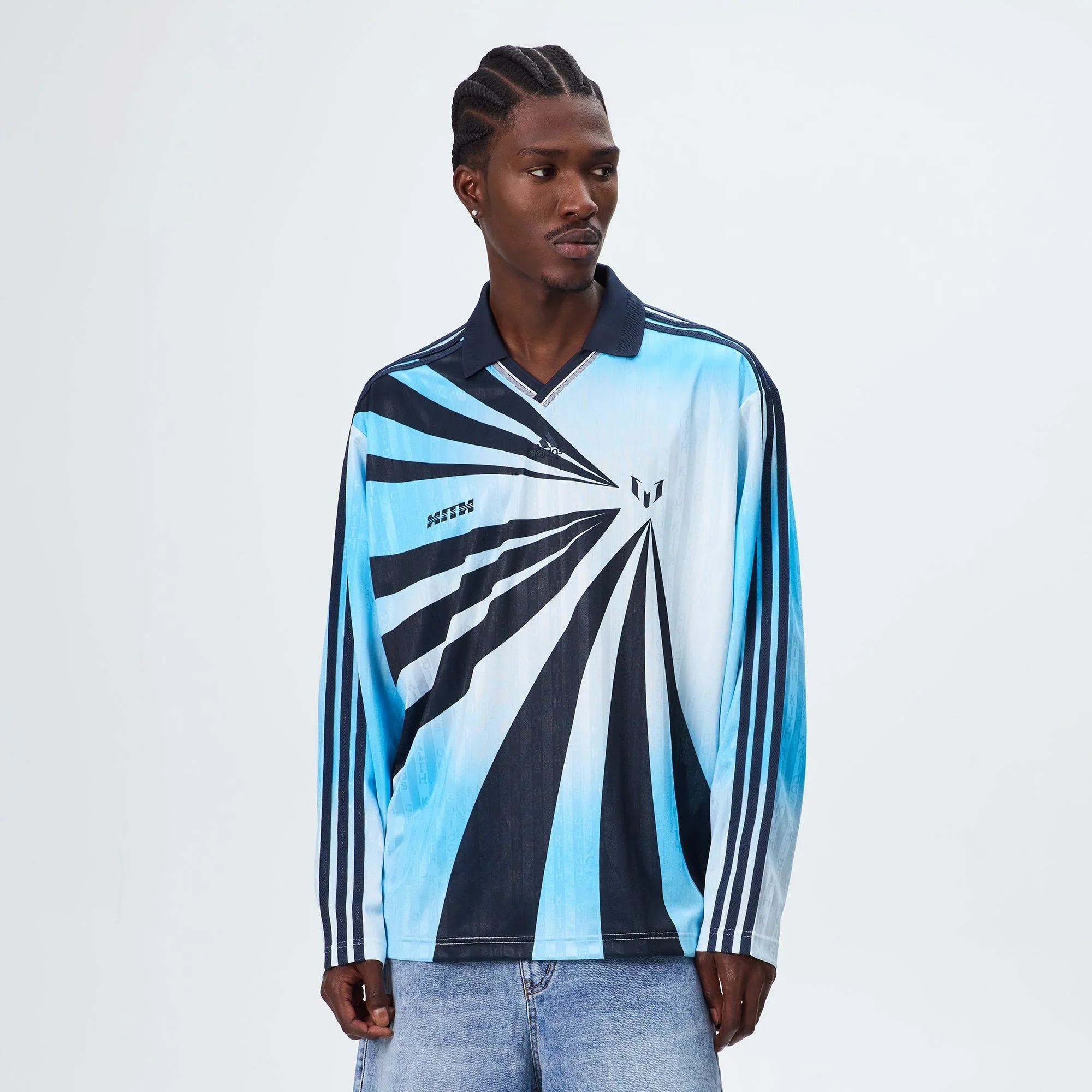 Kith & Messi for adidas Football Blue Goalkeeper Long Sleeve Tee - Blue - Image 2