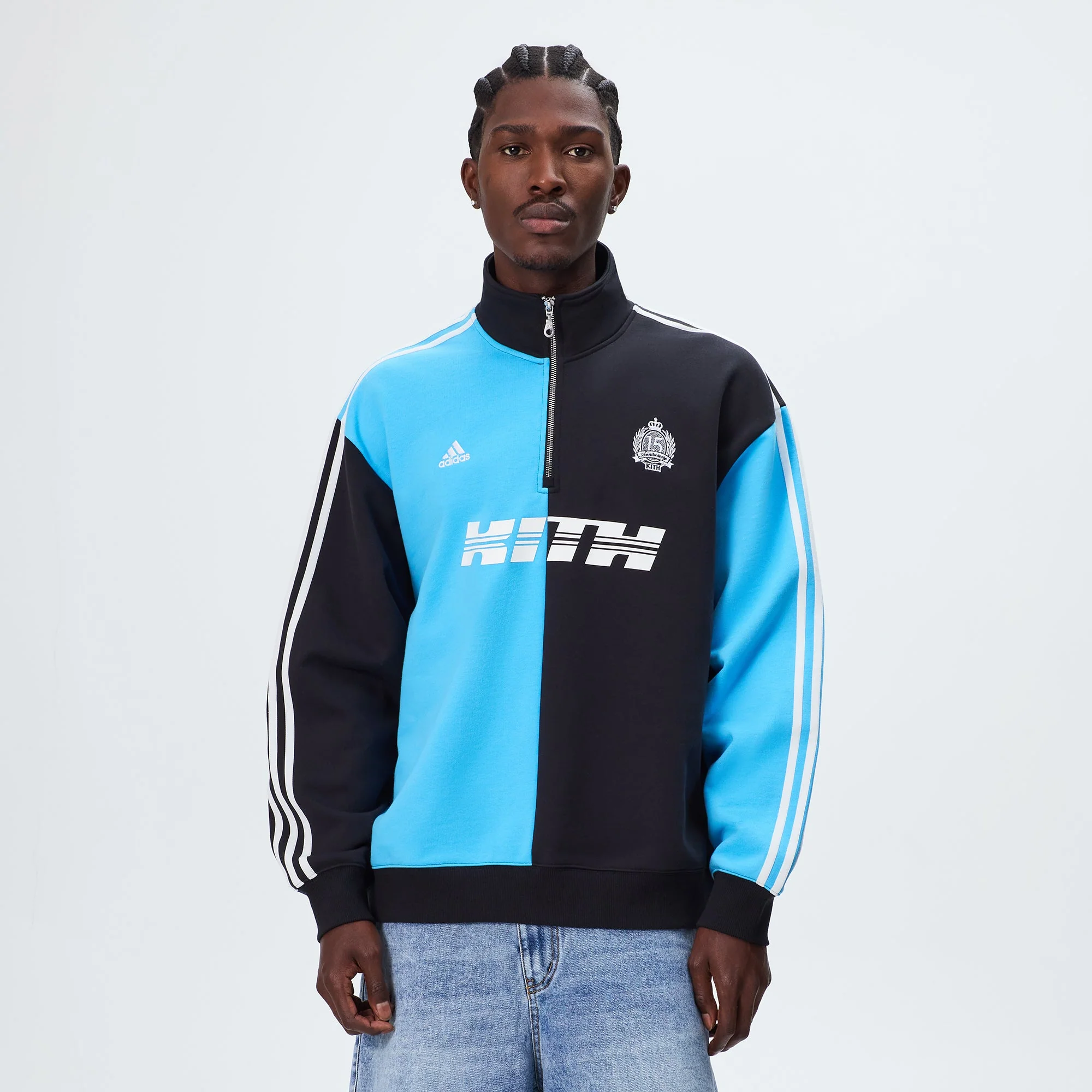 Kith & Messi for adidas Football Fleece Quarter Zip - Night Navy - Image 2