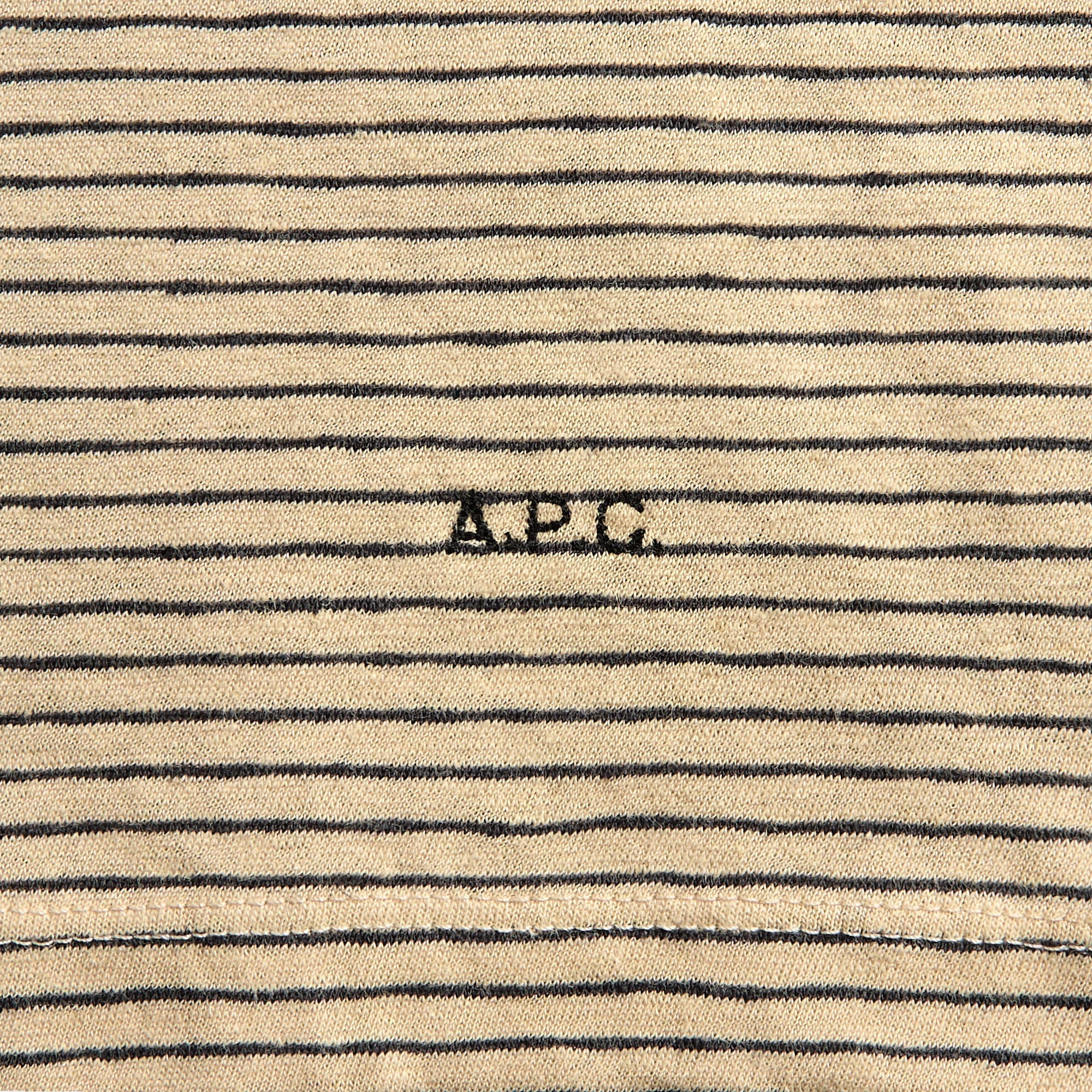 A.P.C. Striped Tee - Beige / Black - Image 3