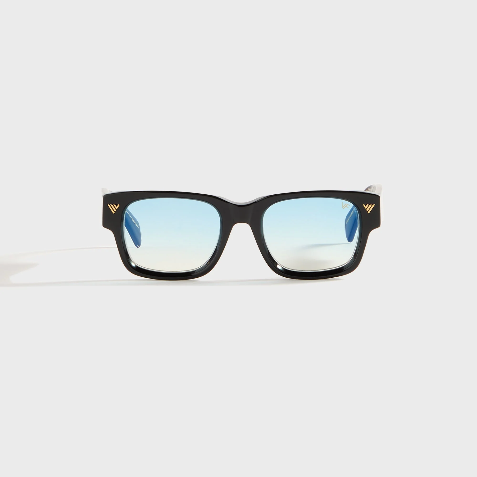 Vintage Frames Bowie Black and Clear Acetate - Glossy Black / Blue