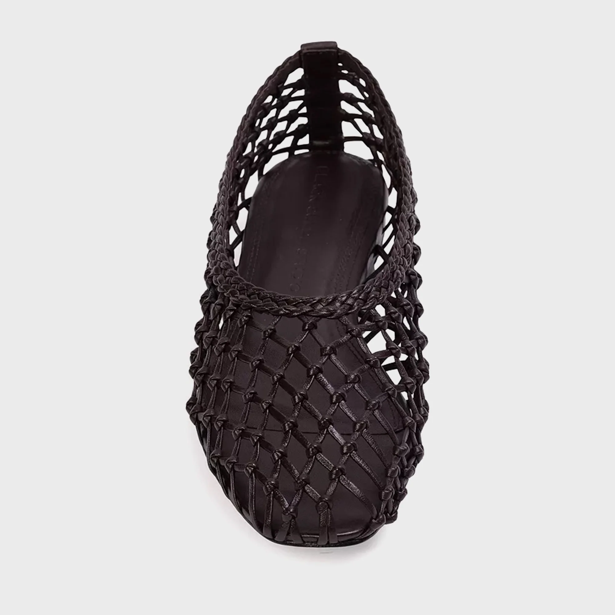 Black Suede Studio Sonia Ballerina Flat - Black Coffee Leather - Image 3