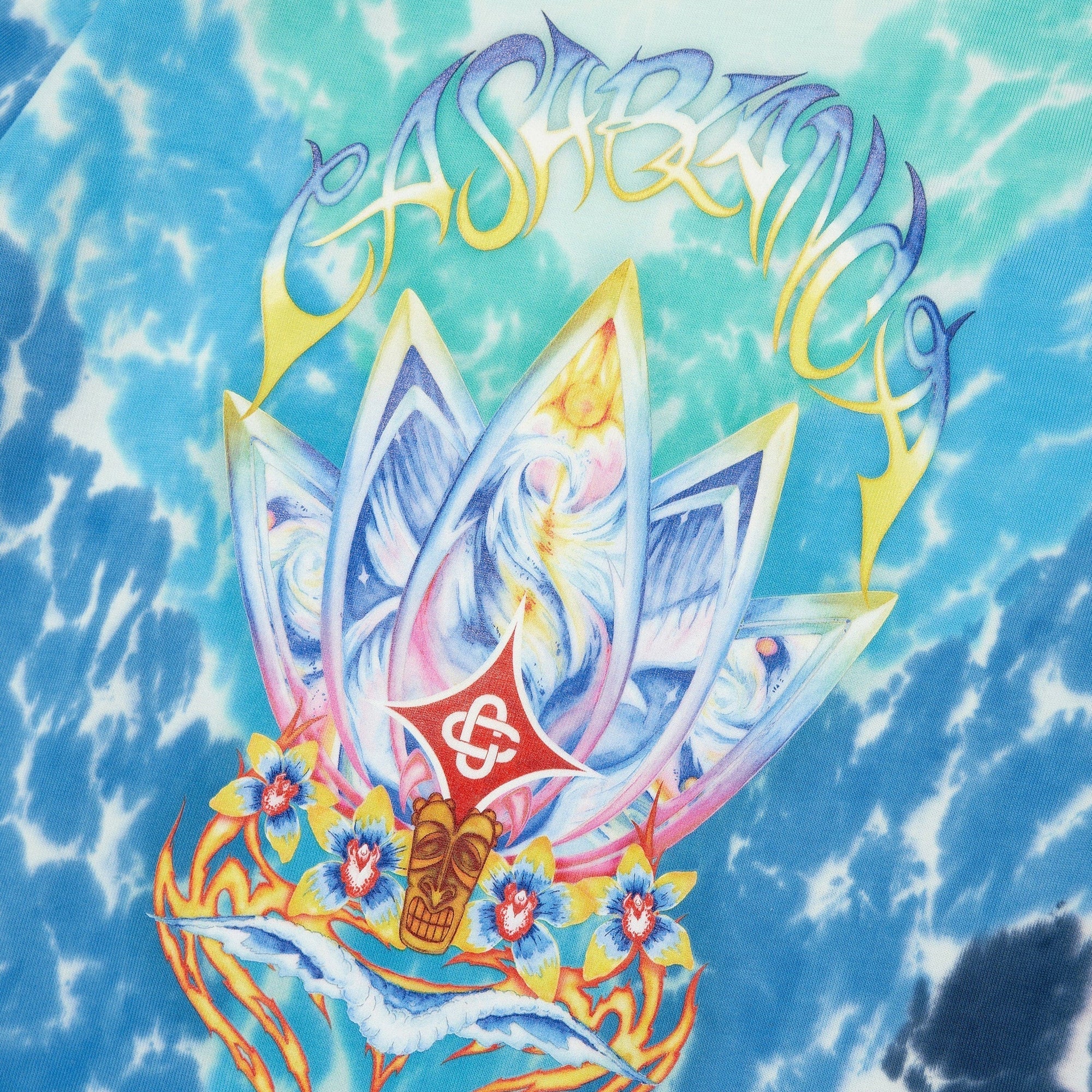 Casablanca Surf Lotus Tie-Dye Tee - Blue - Image 3