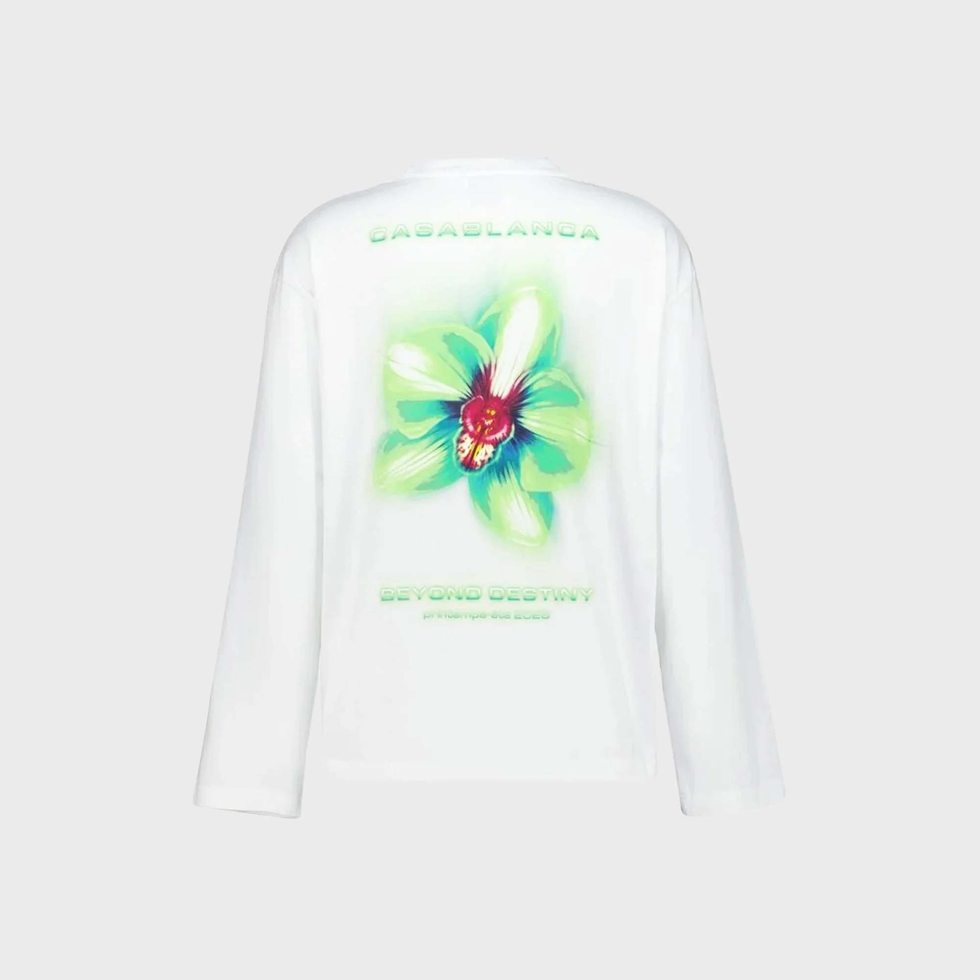 Casablanca Glitch Orchid Long Sleeve Tee - Bright White - Image 2
