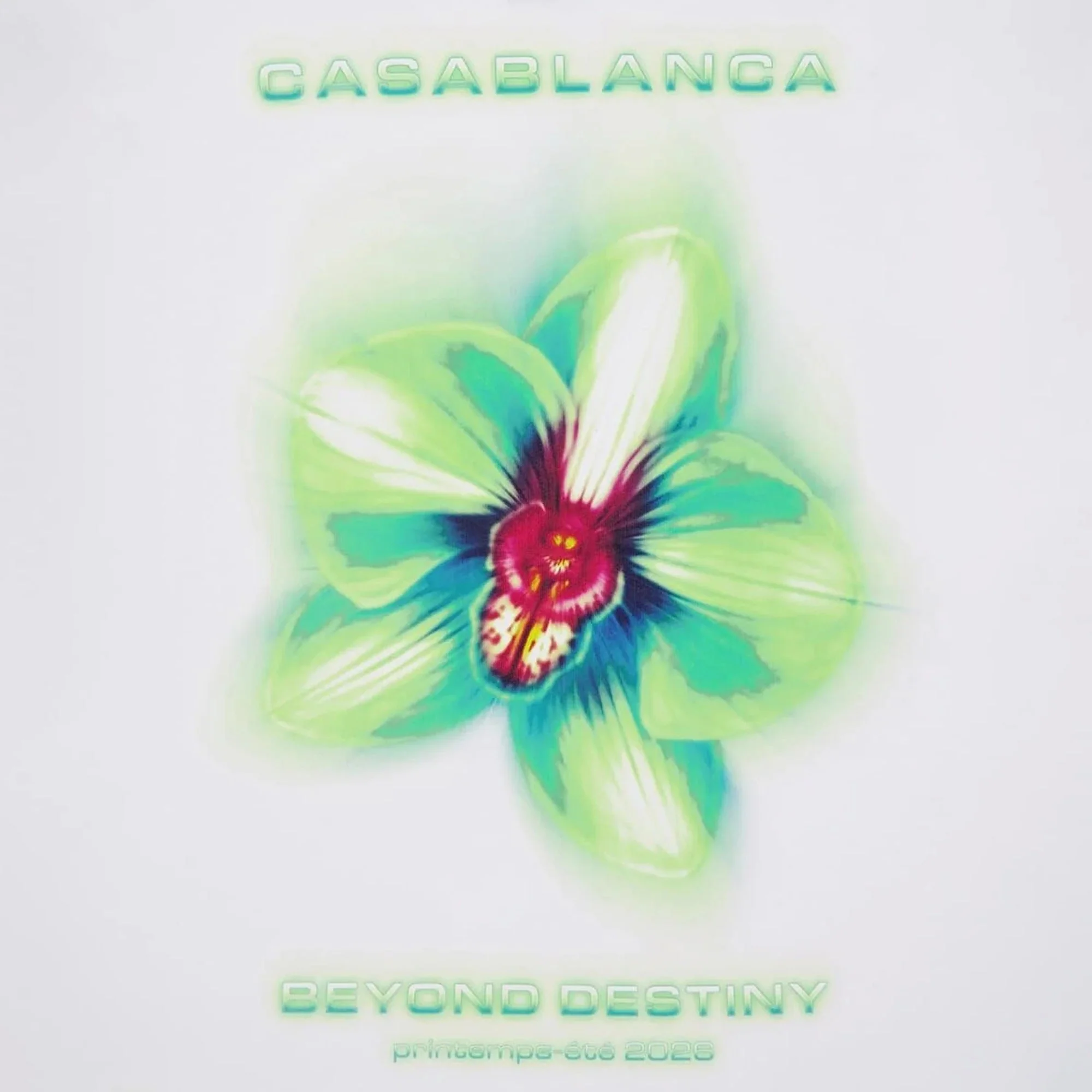 Casablanca Glitch Orchid Long Sleeve Tee - Bright White - Image 3