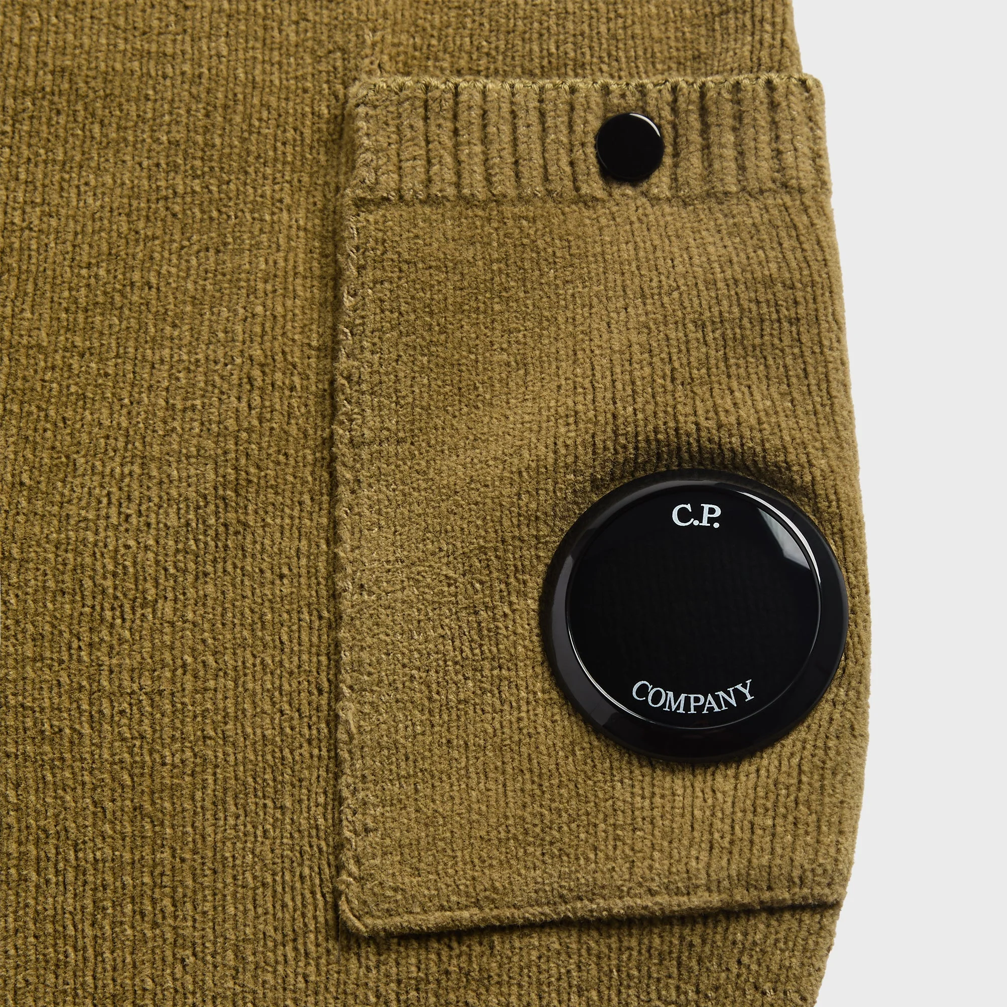 C.P. Company Cotton Chenille Crewneck Lens Sweater - Dried Herb - Image 3