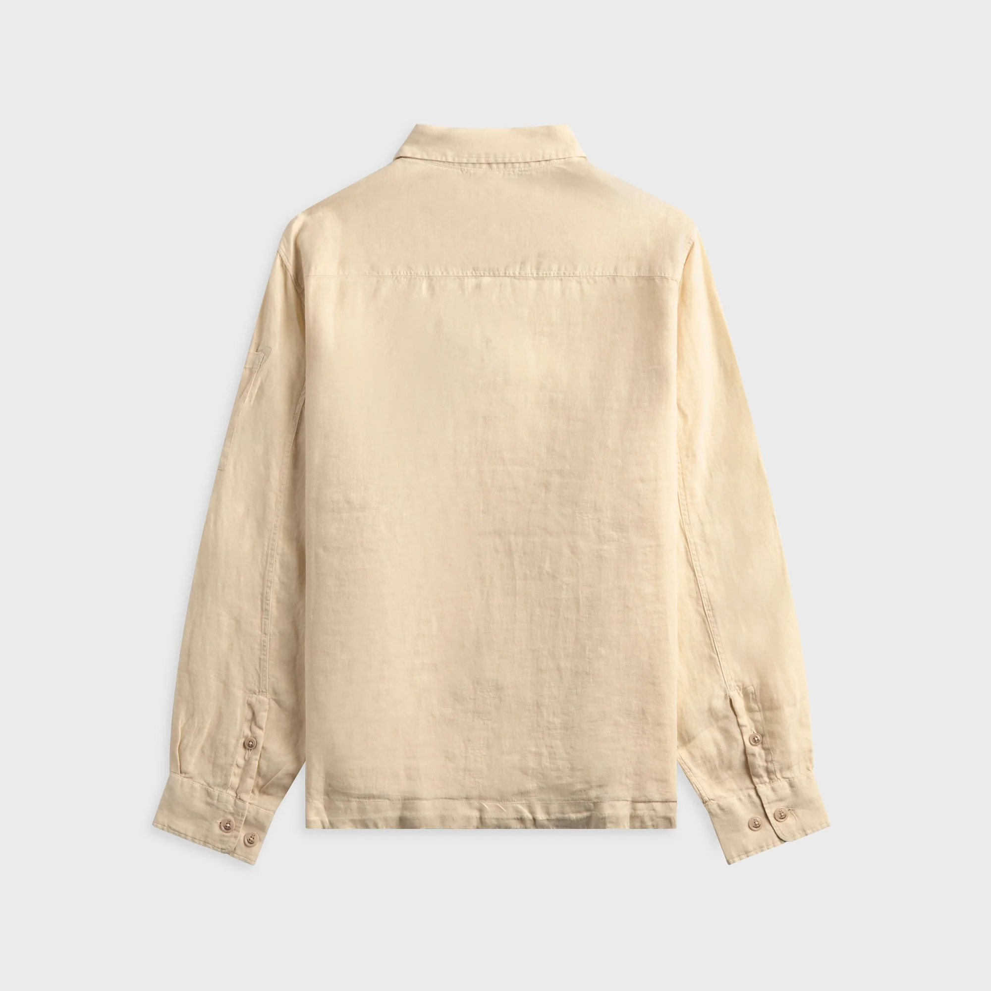 C.P. Company Linen Long Sleeve Button Lens Shirt - Frozen Dew - Image 2