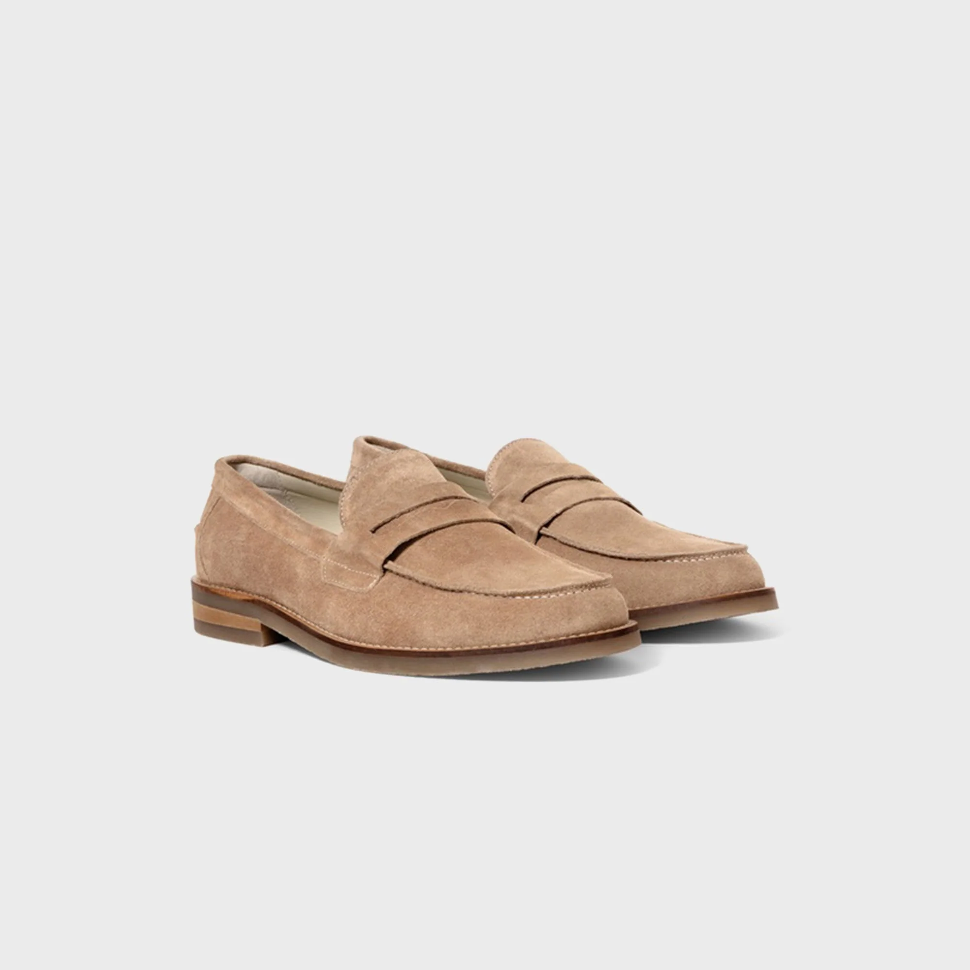 DUKE + DEXTER Wilde Suede Penny Loafer - Mocha - Image 2