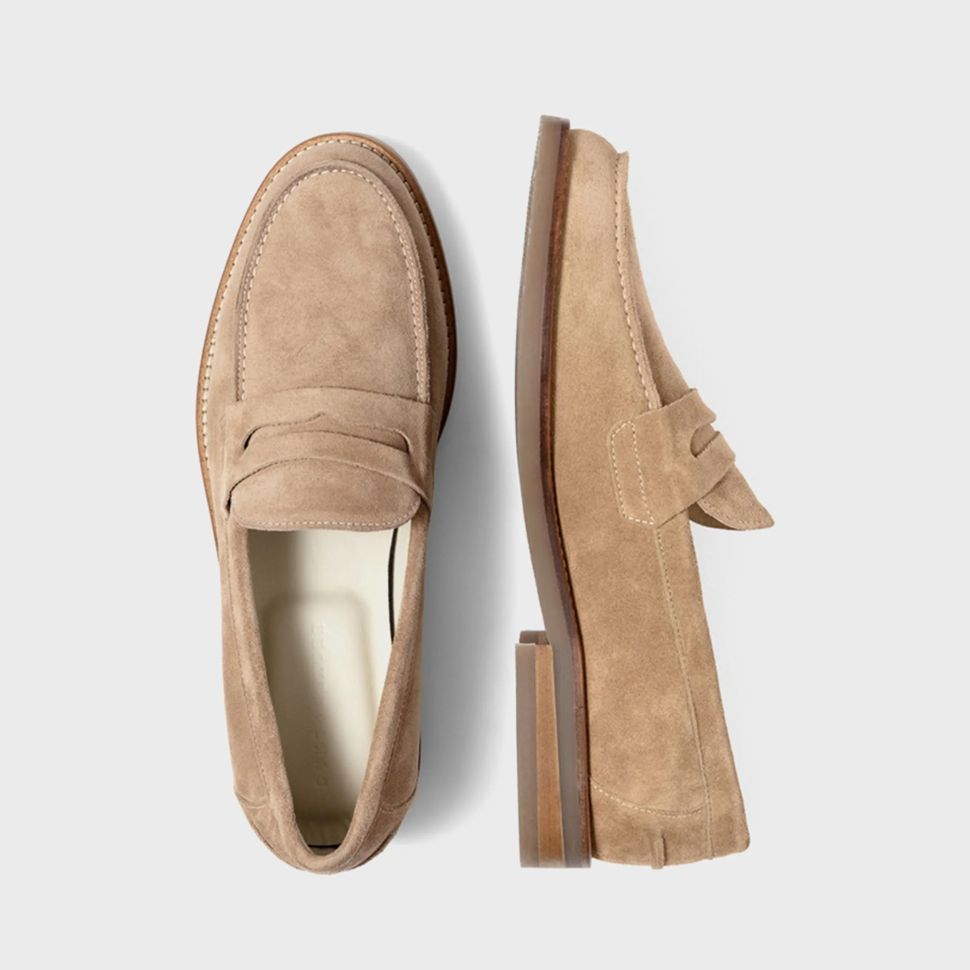 DUKE + DEXTER Wilde Suede Penny Loafer - Mocha - Image 5