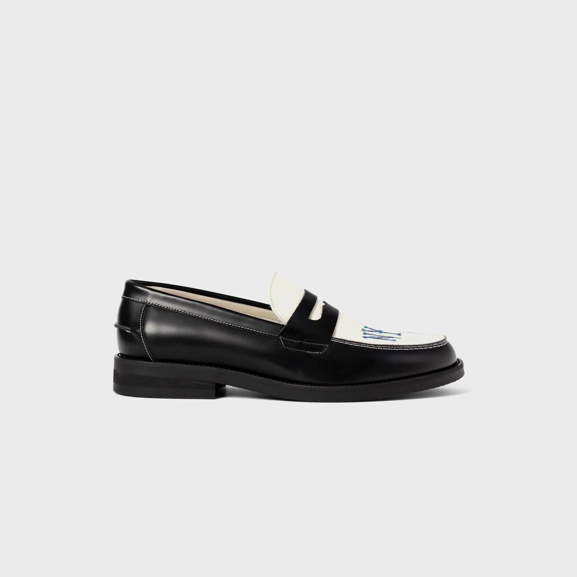 DUKE + DEXTER Wilde NY Penny Loafer - Black / White
