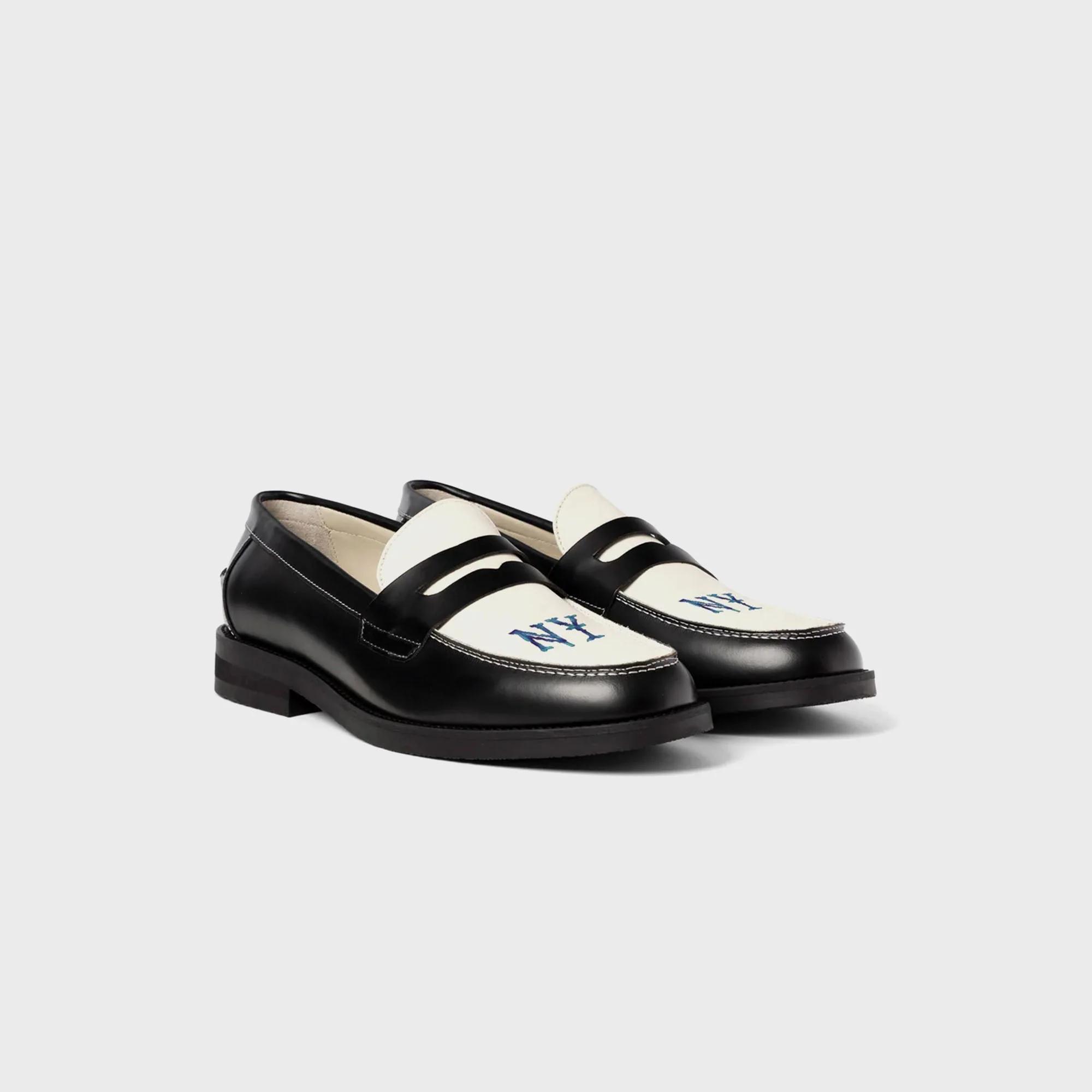 DUKE + DEXTER Wilde NY Penny Loafer - Black / White - Image 2