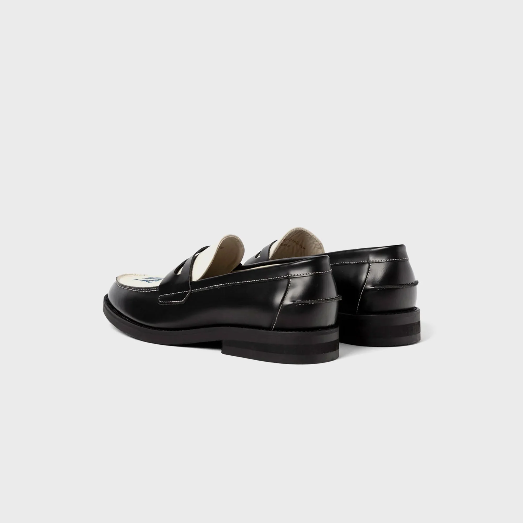 DUKE + DEXTER Wilde NY Penny Loafer - Black / White - Image 4