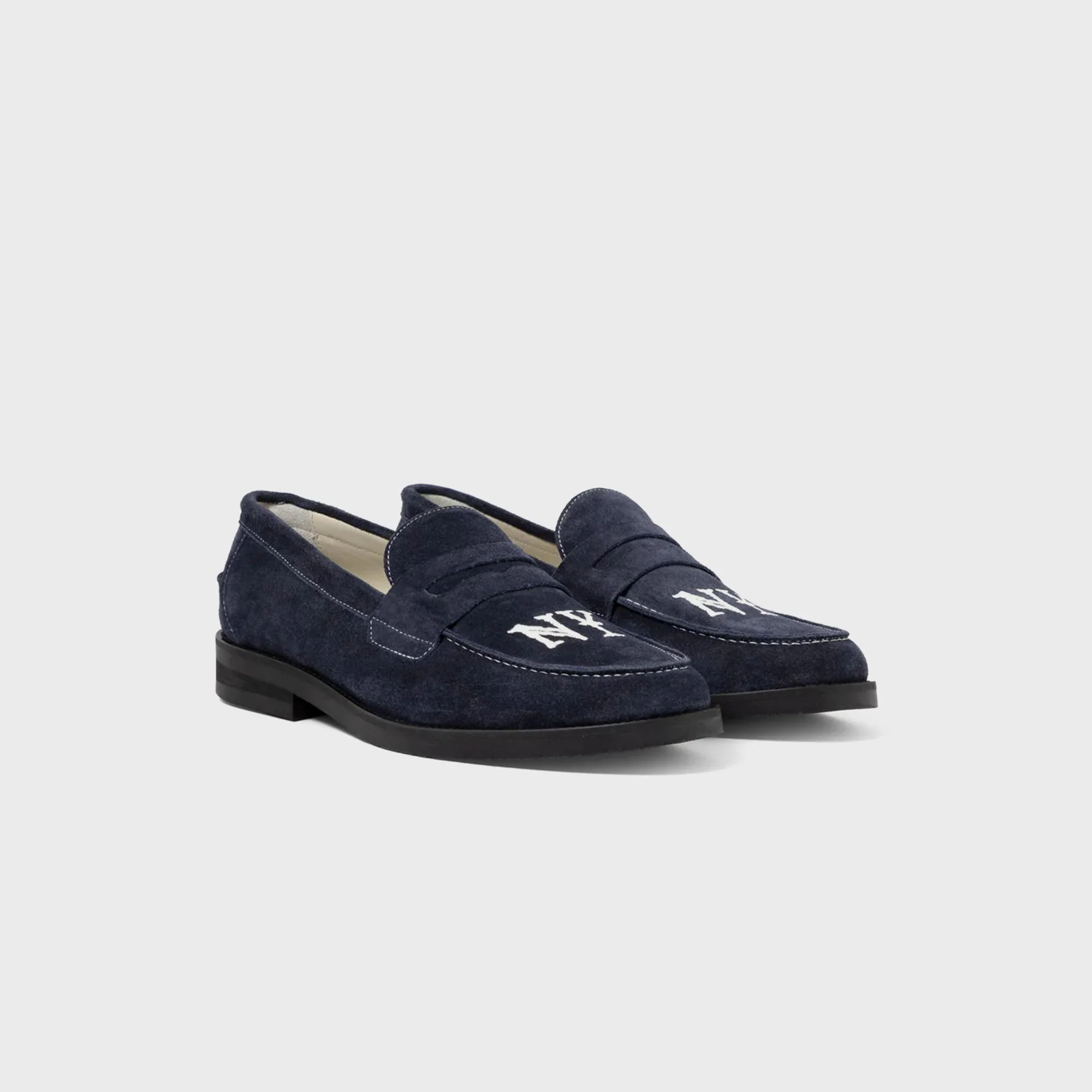 DUKE + DEXTER Wilde NY Suede Penny Loafer - Navy - Image 2