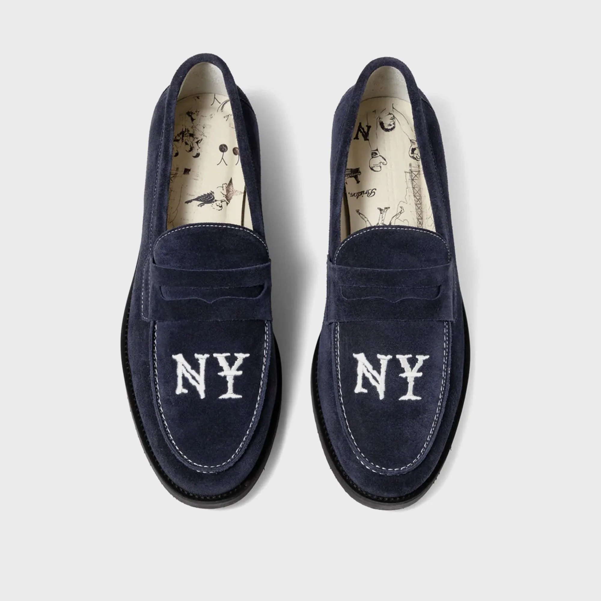 DUKE + DEXTER Wilde NY Suede Penny Loafer - Navy - Image 3