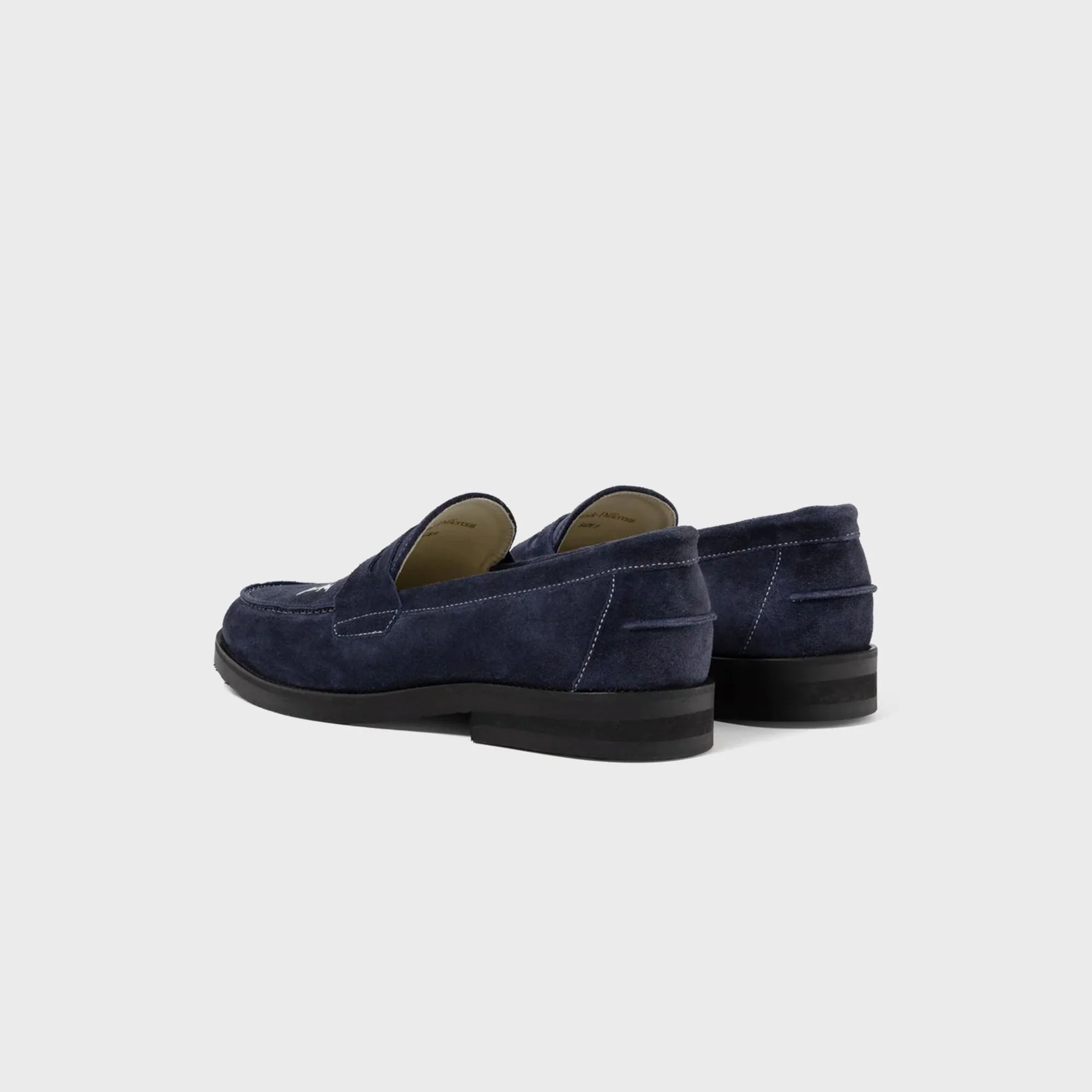 DUKE + DEXTER Wilde NY Suede Penny Loafer - Navy - Image 4