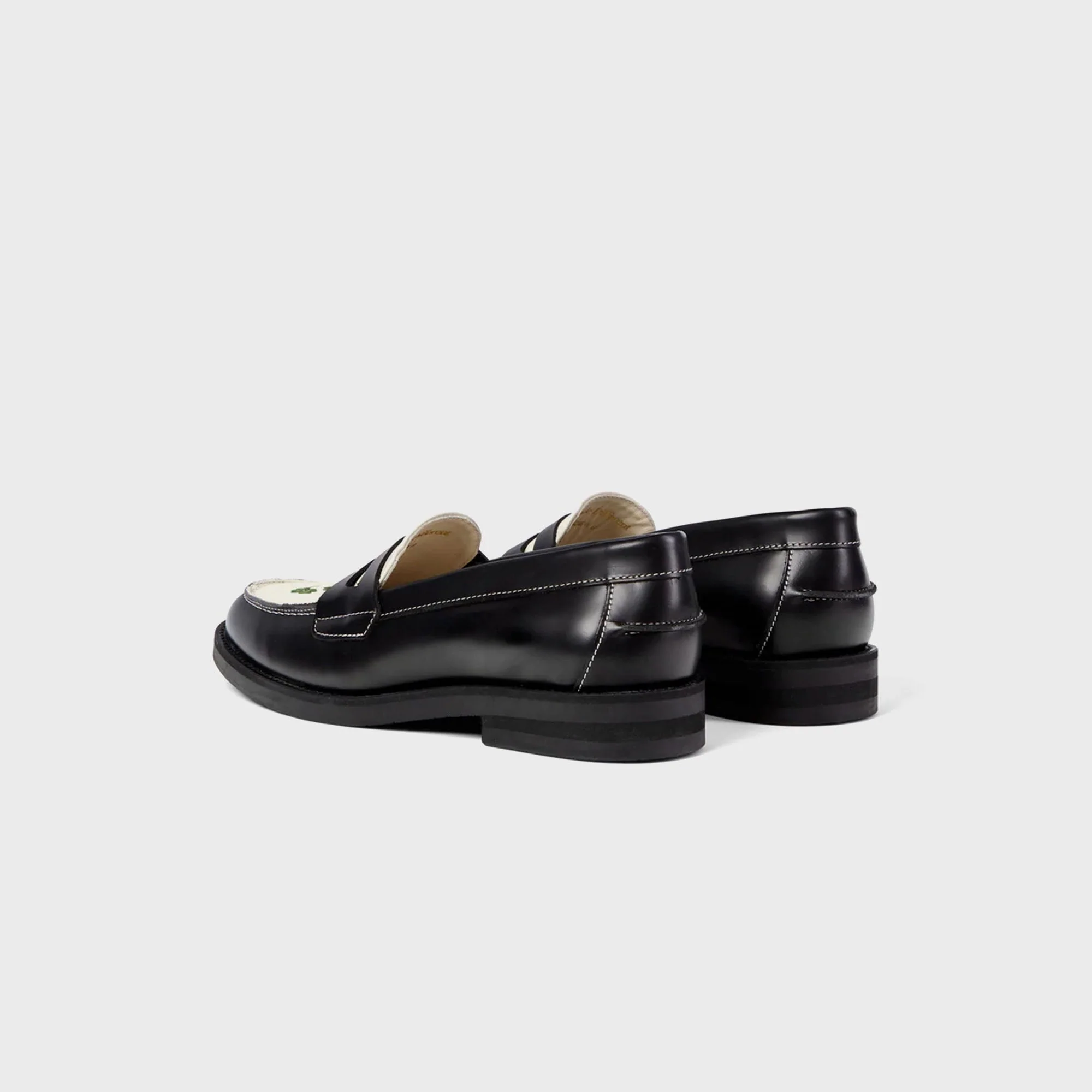 DUKE + DEXTER WMNS Wilde Clover Penny Loafer - Black / White - Image 4