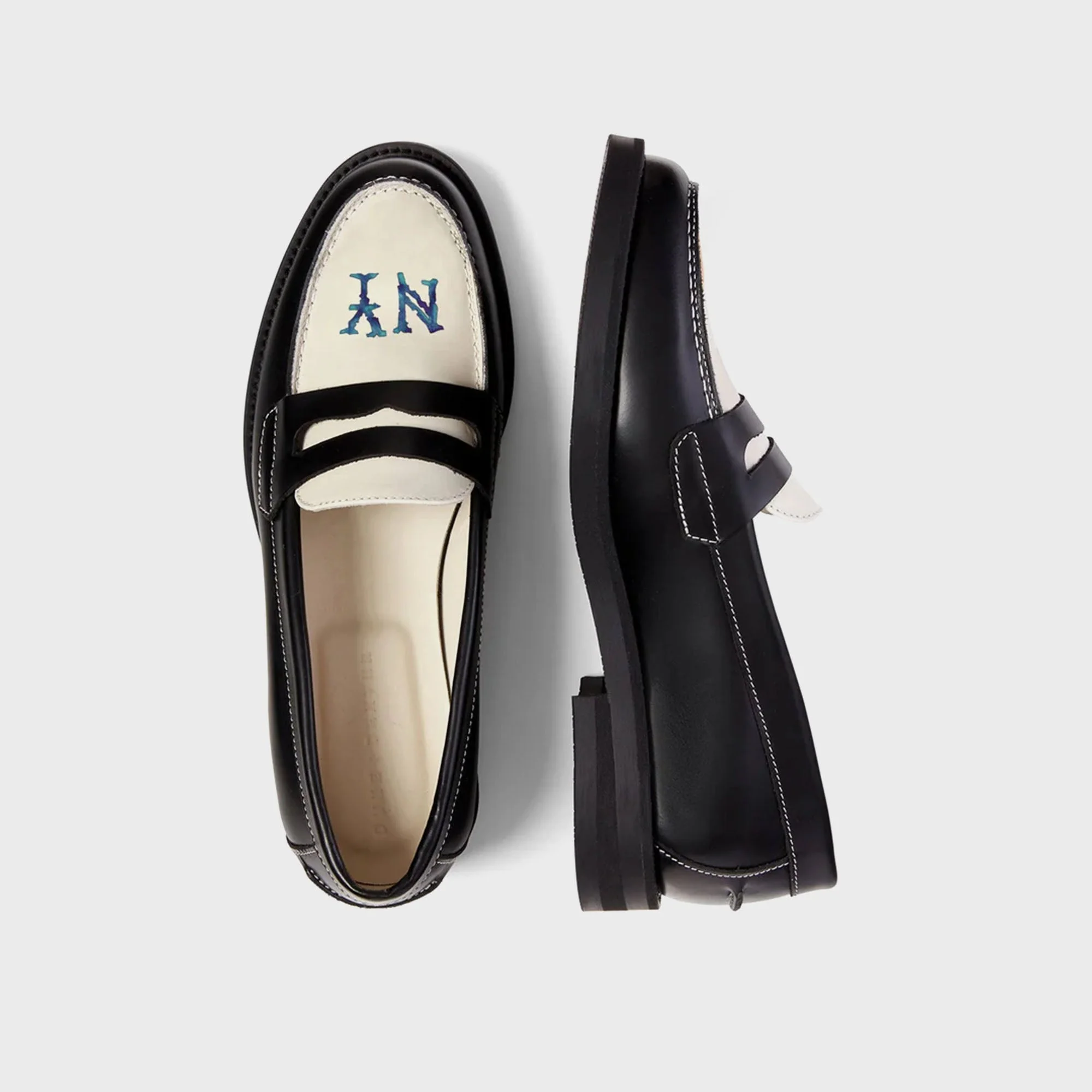 DUKE + DEXTER WMNS Wilde NY Penny Loafer - Black / White - Image 4