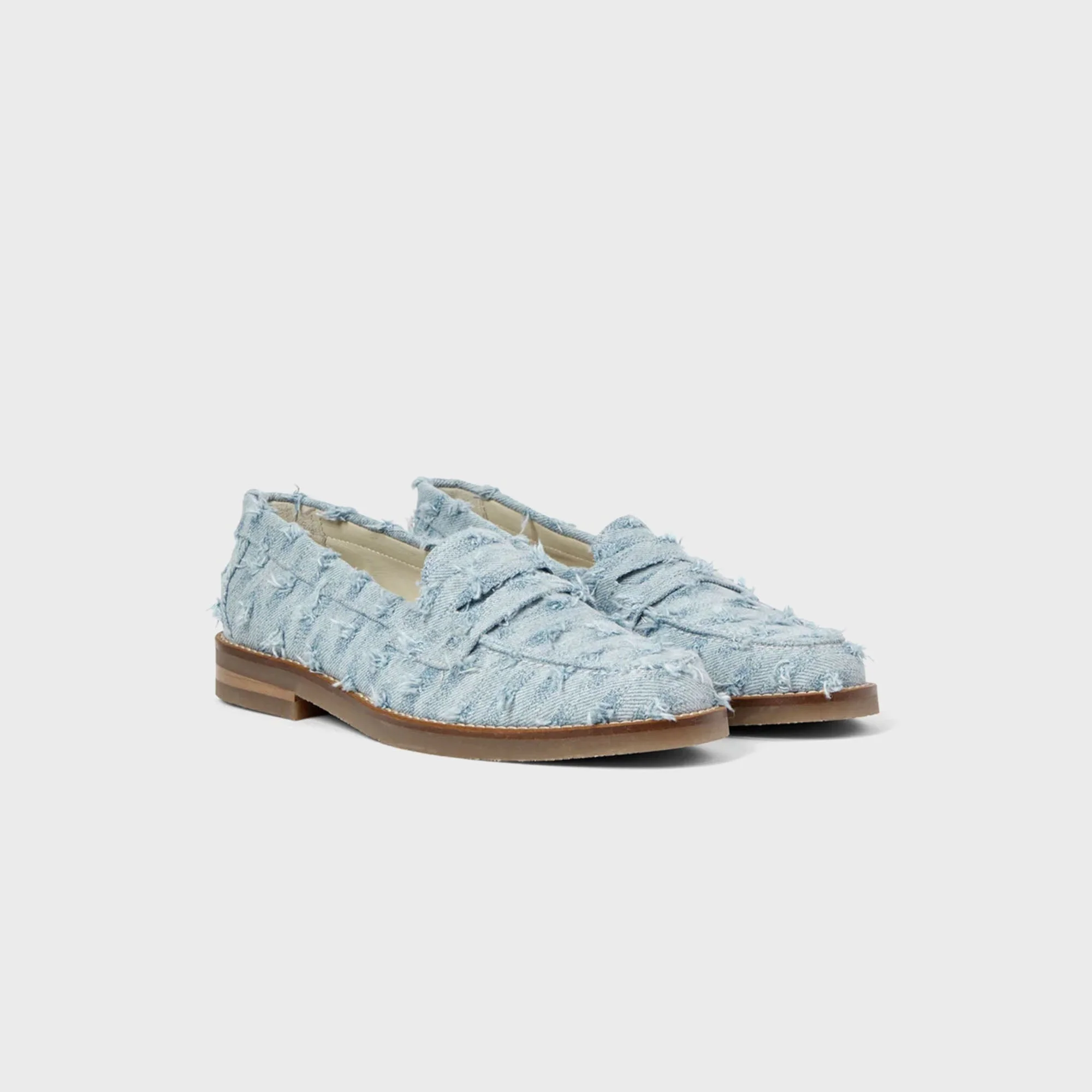 DUKE + DEXTER WMNS Wilde Punched Denim Penny Loafer - Blue - Image 2