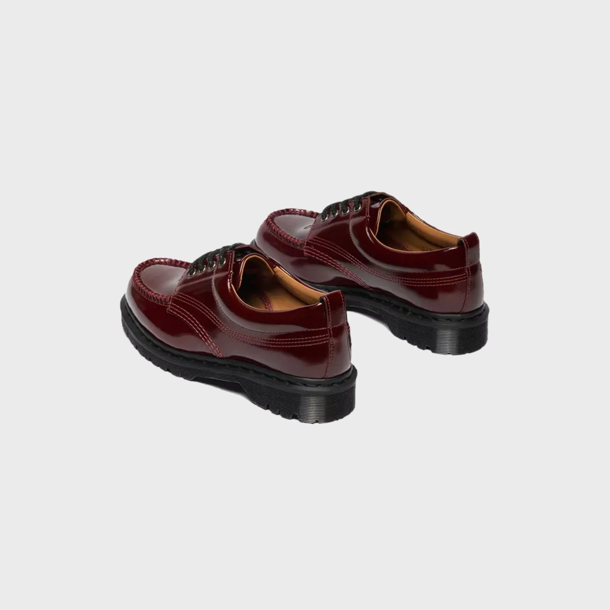 Dr. Martens Laquered Leather Moc Toe Lowell - Cherry Red - Image 3
