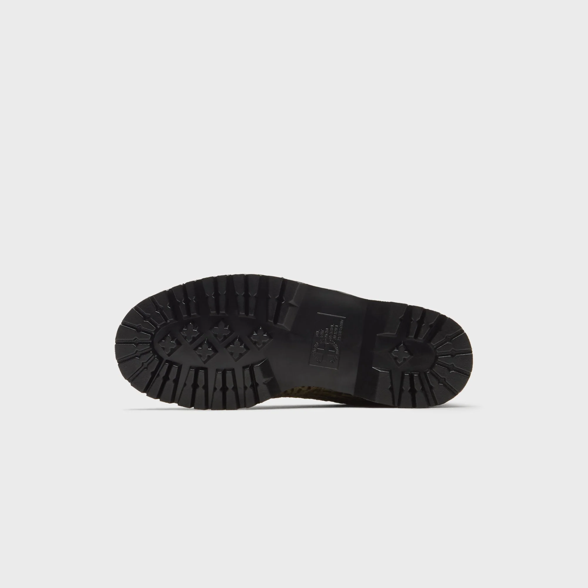 Dr. Martens Lowell Hair On Leather Moc Toe - Olive Green / Pebble Emboss - Image 5