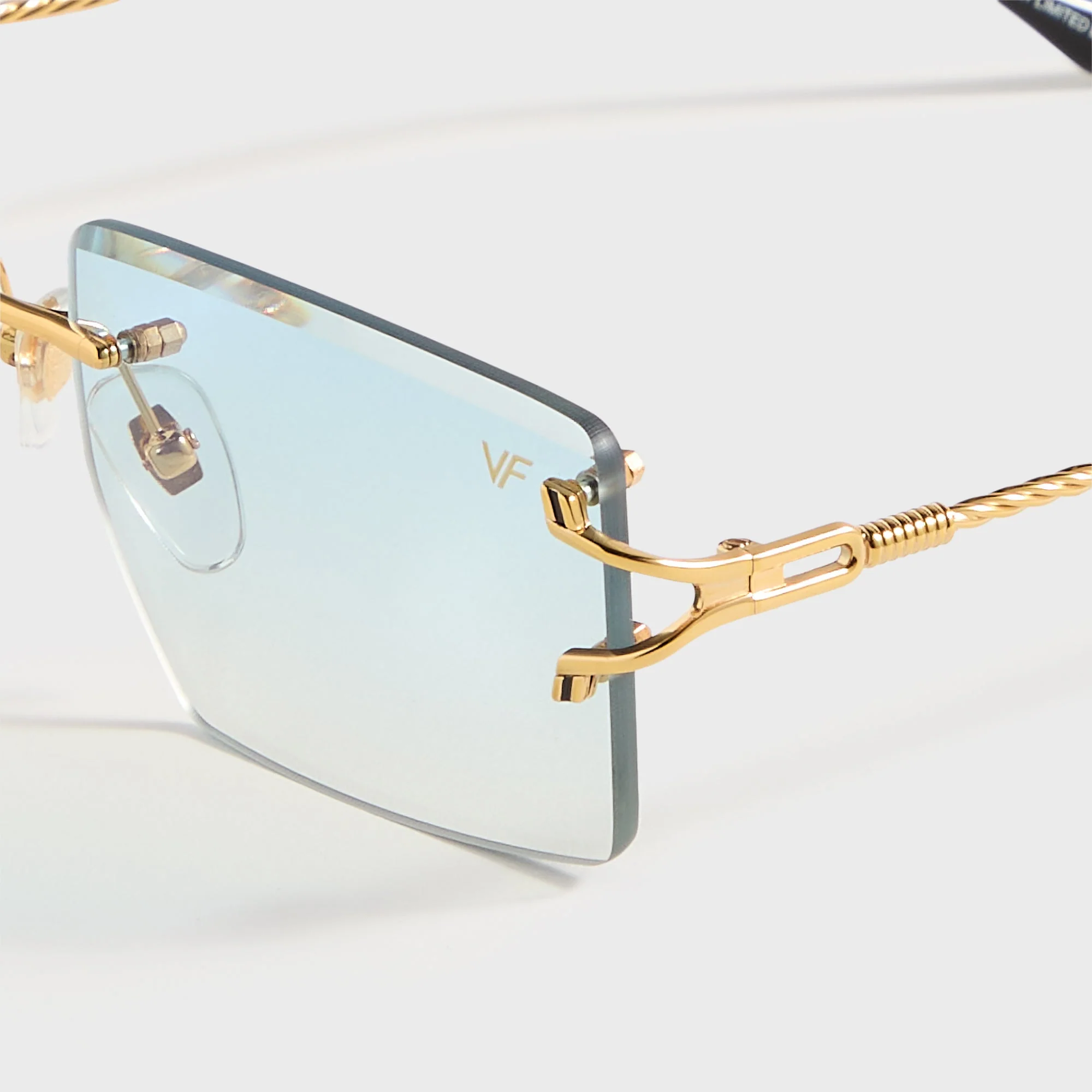 Vintage Frames Icon 24KT Yellow Gold - Sky Blue Gradient - Image 3