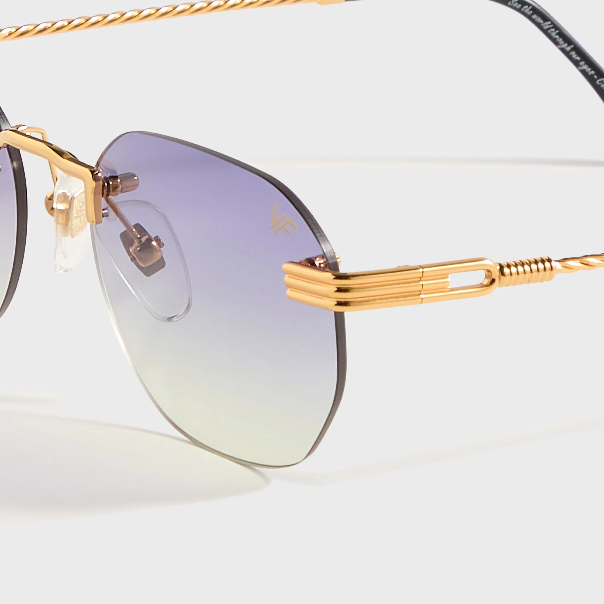 Vintage Frames Detroit Player Rimless Drill Mount 24KT - Gold Grape / Yellow Gradient - Image 3
