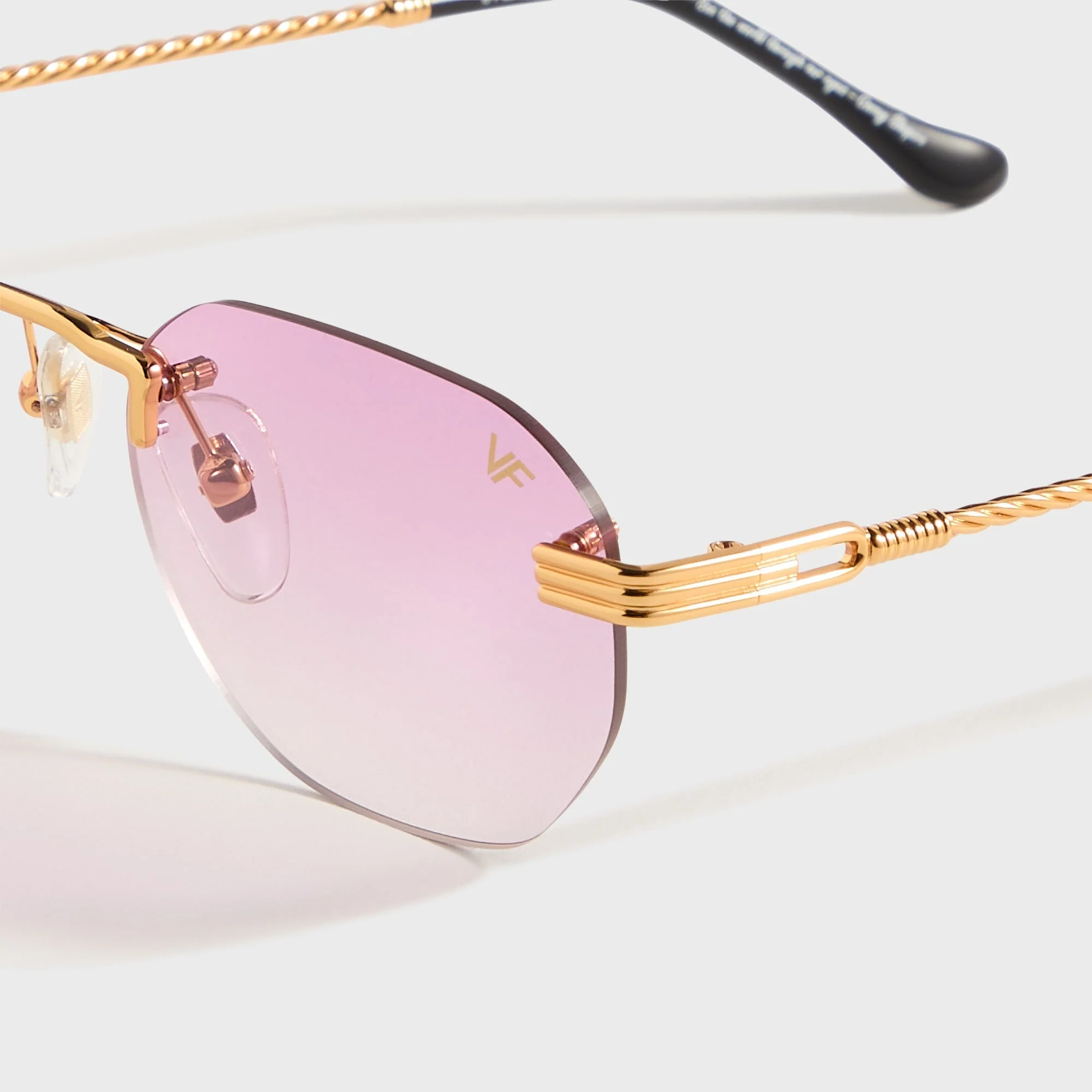 Vintage Frames Detroit Player Rimless Drill Mount 24KT - Gold / Gumdrop Gradient - Image 3