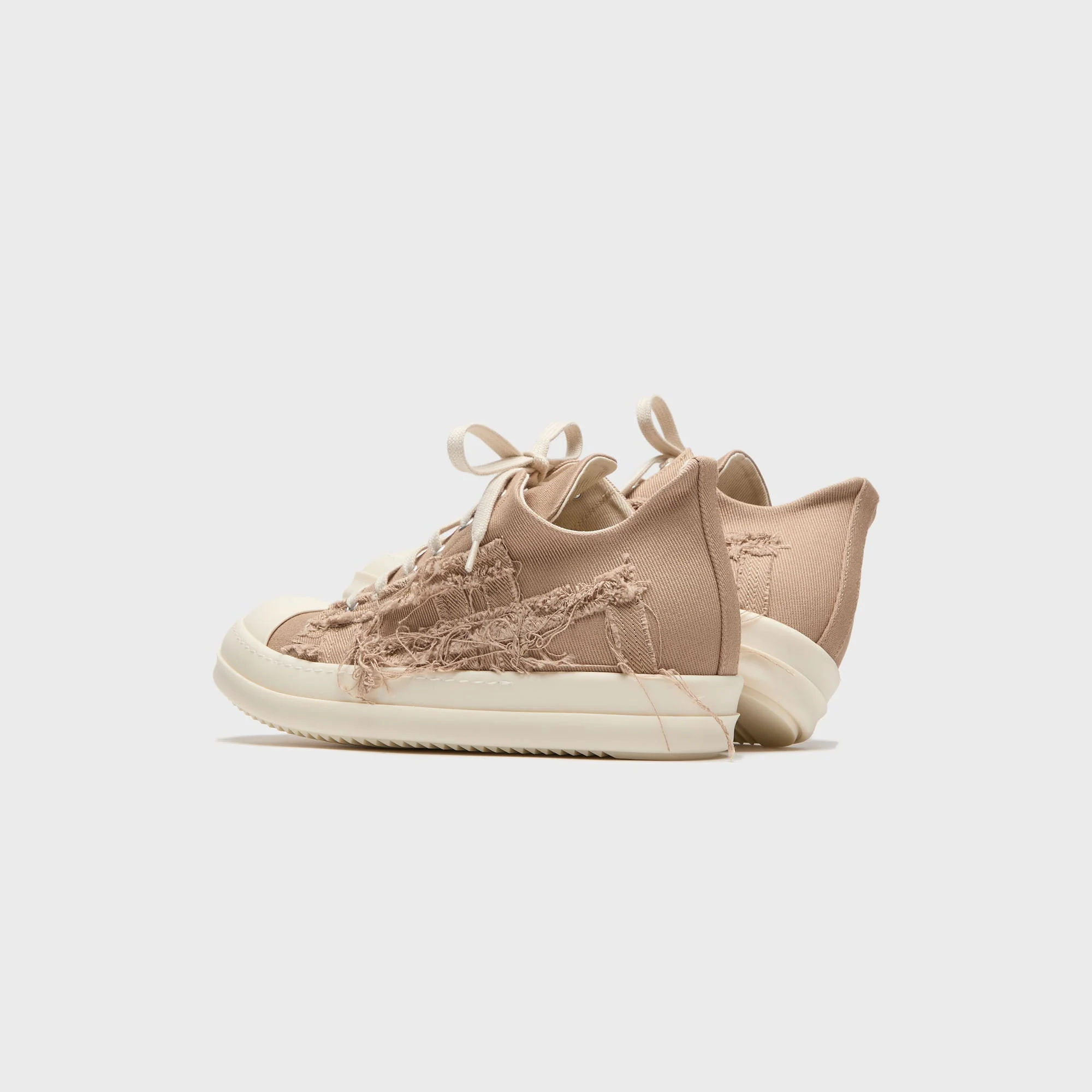 Rick Owens DRKSHDW Scarpe Denim Low Sneakers - Flesh / Milk - Image 3