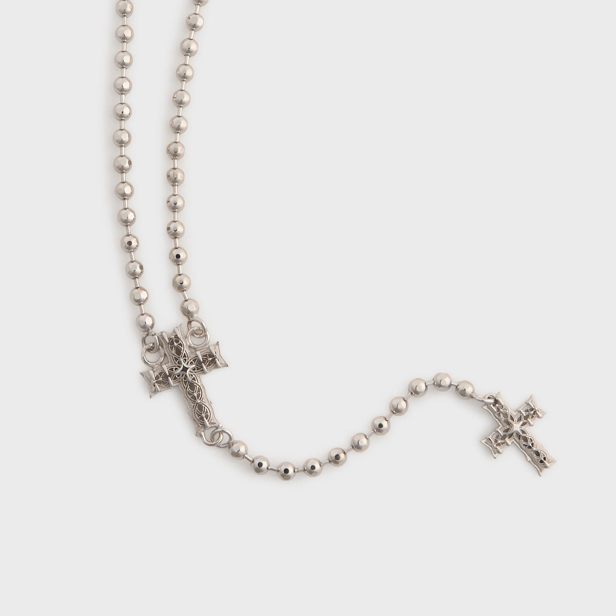 Emanuele Bicocchi Reissue Notre Cross Rosary Necklace - Silver - Image 2