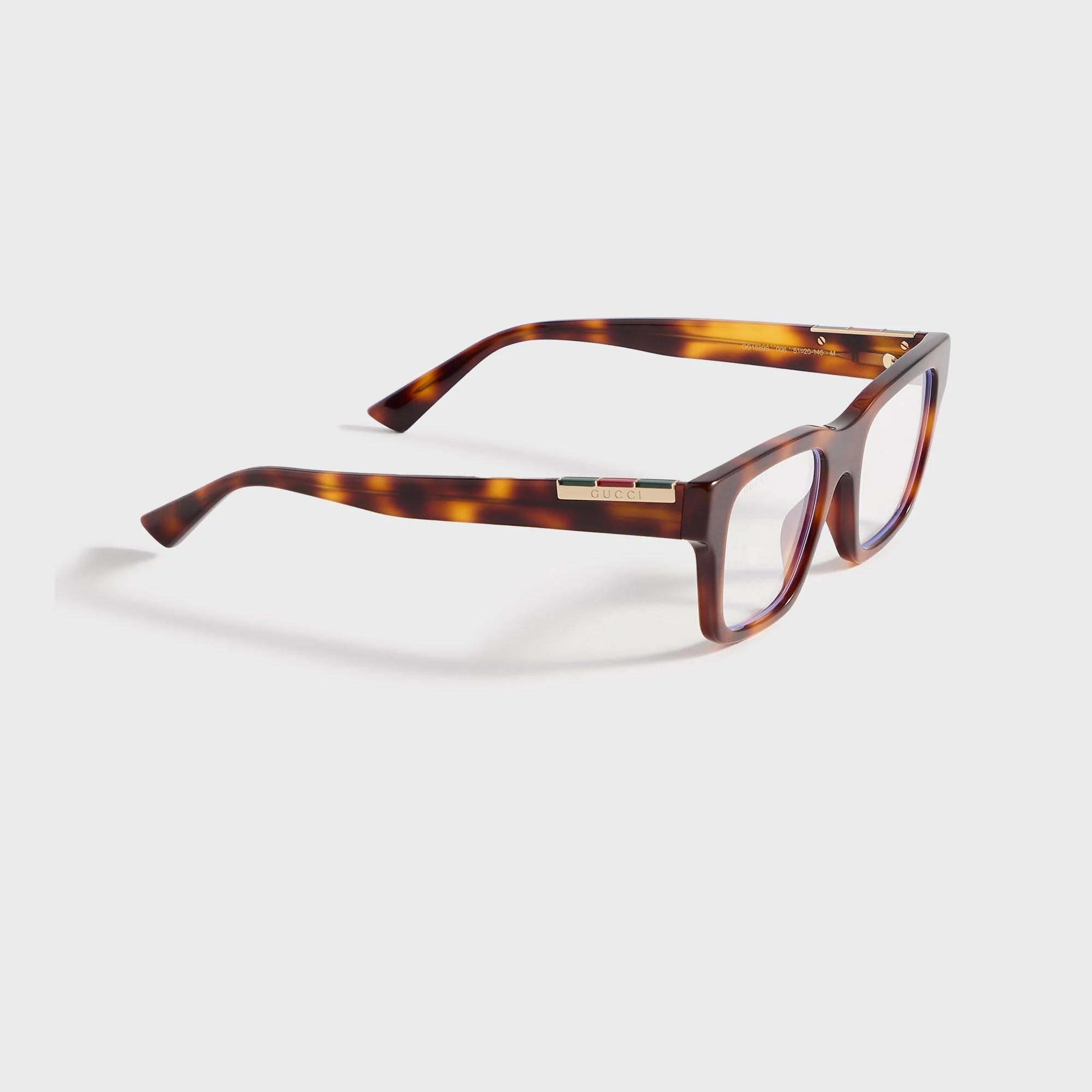 Gucci GG1889S Acetate Rectangle Sunglasses - Havana / Transparent - Image 3