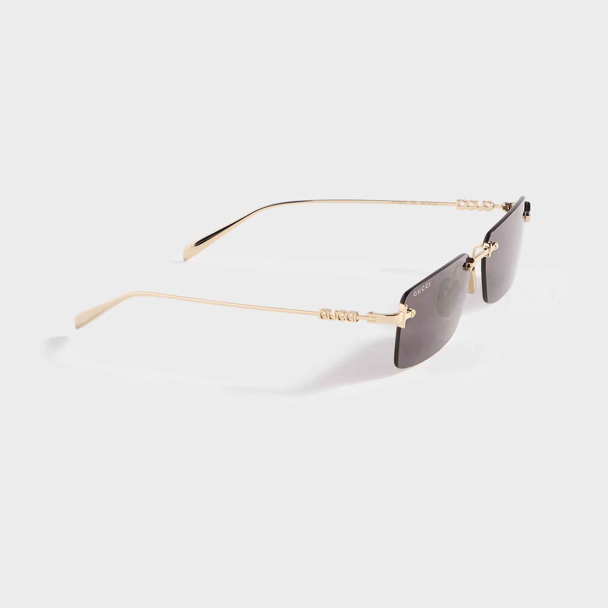 Gucci GG Rectangular Frame Sunglasses - Gold / Grey - Image 2