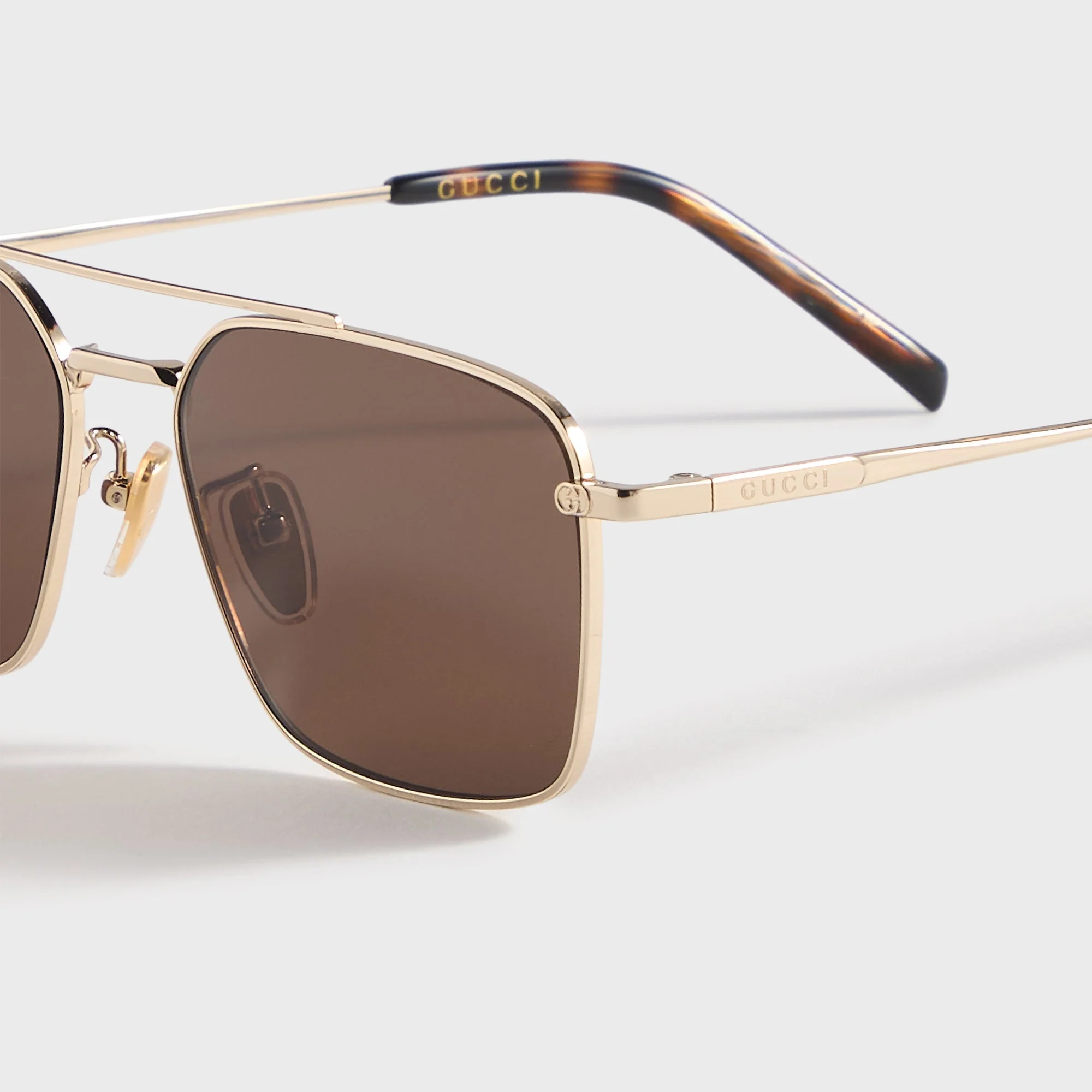 Gucci GG Rectangular Sunglasses - Gold / Brown - Image 3