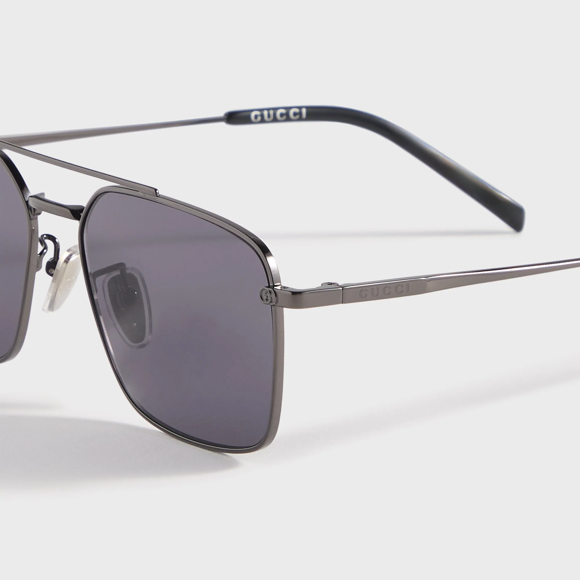 Gucci GG Rectangular Sunglasses - Ruthenium / Violet - Image 3