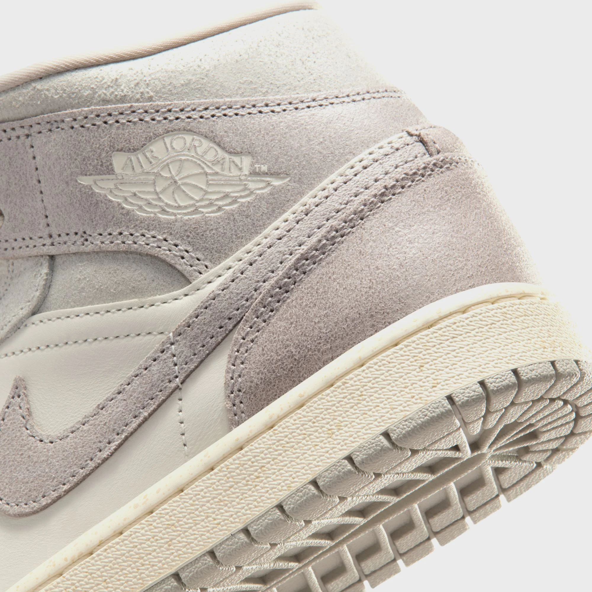Nike WMNS Air Jordan 1 Mid SE - Light Iron Ore / Pale Ivory / Oatmeal / Enigma Stone - Image 8