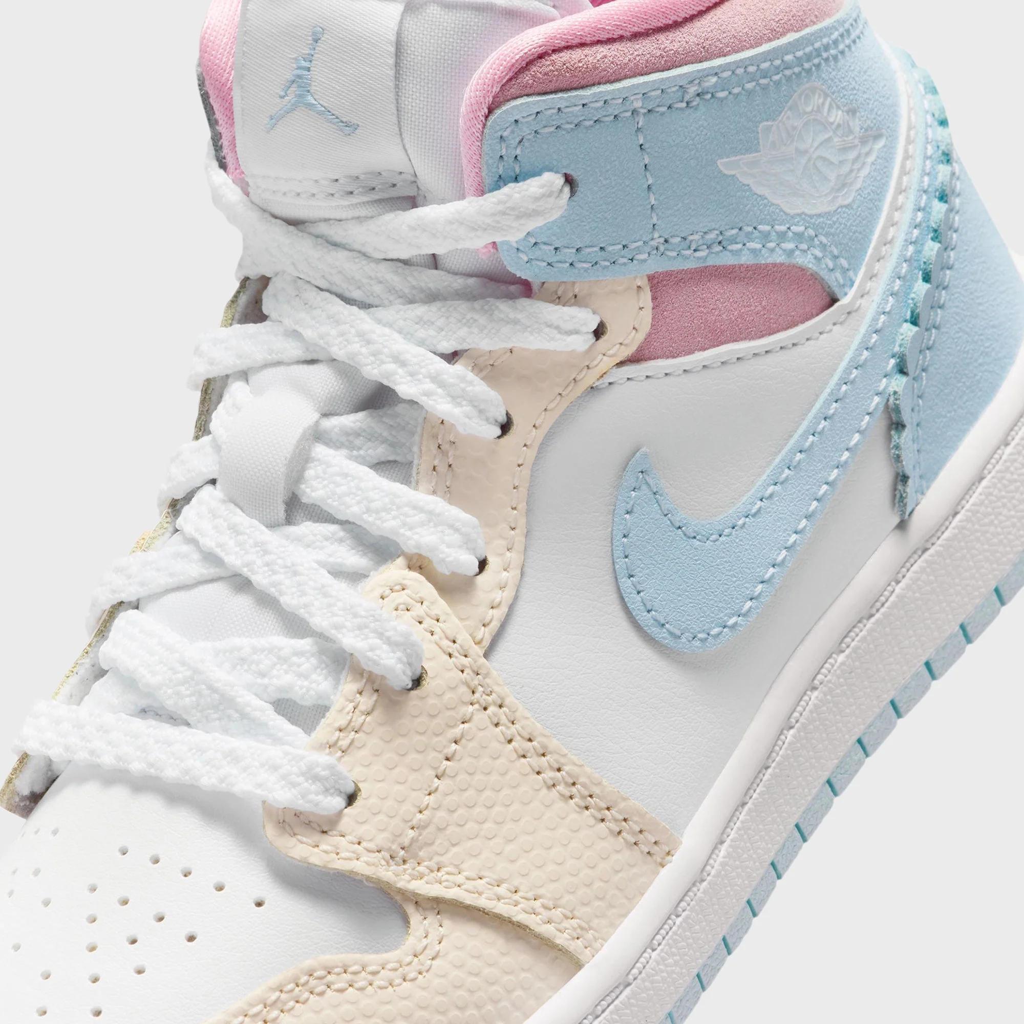 Jordan PS Jordan 1 Mid SE - Half Blue / Pale Ivory / White - Image 7