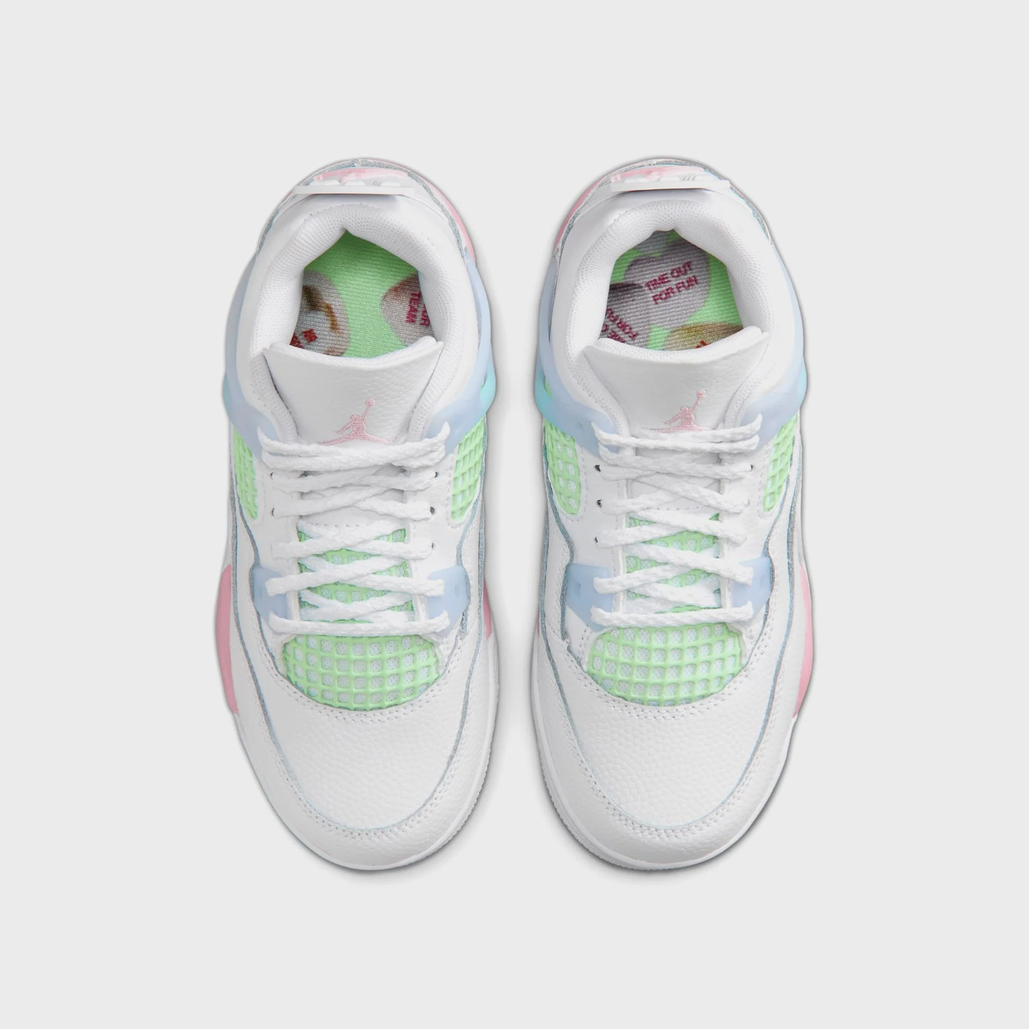 Nike PS Air Jordan 4 Retro - White / Half Blue / Vapor Green / Medium Soft Pink - Image 4