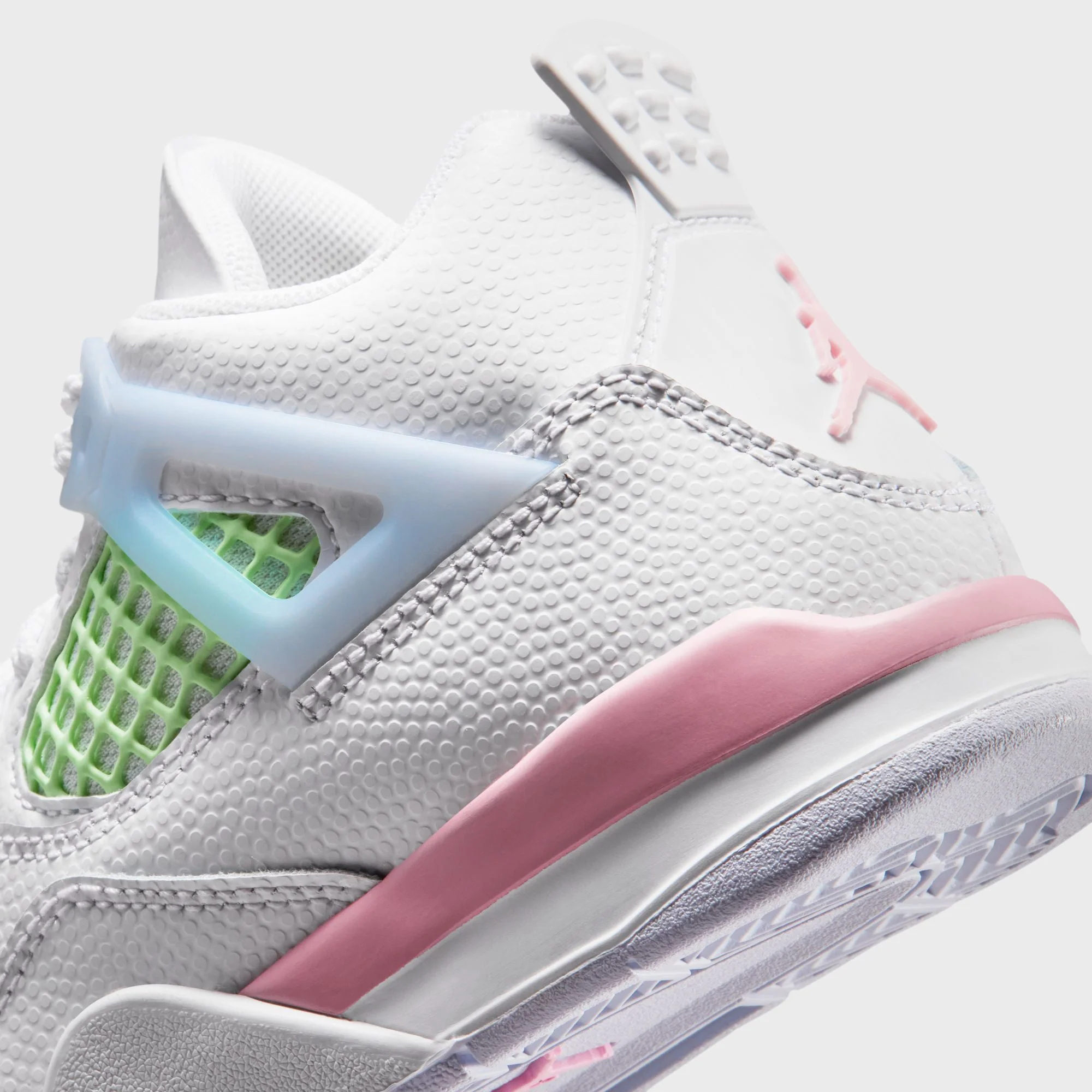 Nike PS Air Jordan 4 Retro - White / Half Blue / Vapor Green / Medium Soft Pink - Image 7