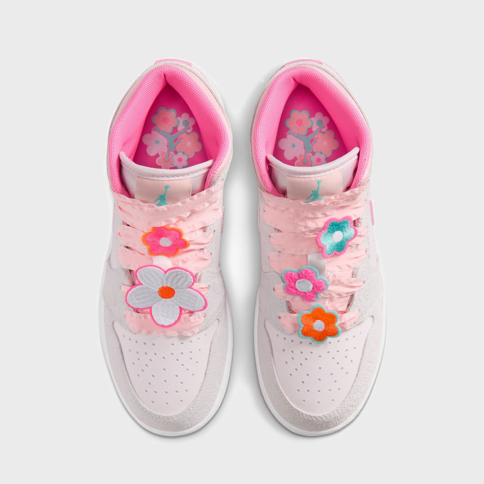Jordan GS Air Jordan 1 Mid Alt SE - Vast Grey / Pink Glow / Sail / Pink Bloom - Image 4