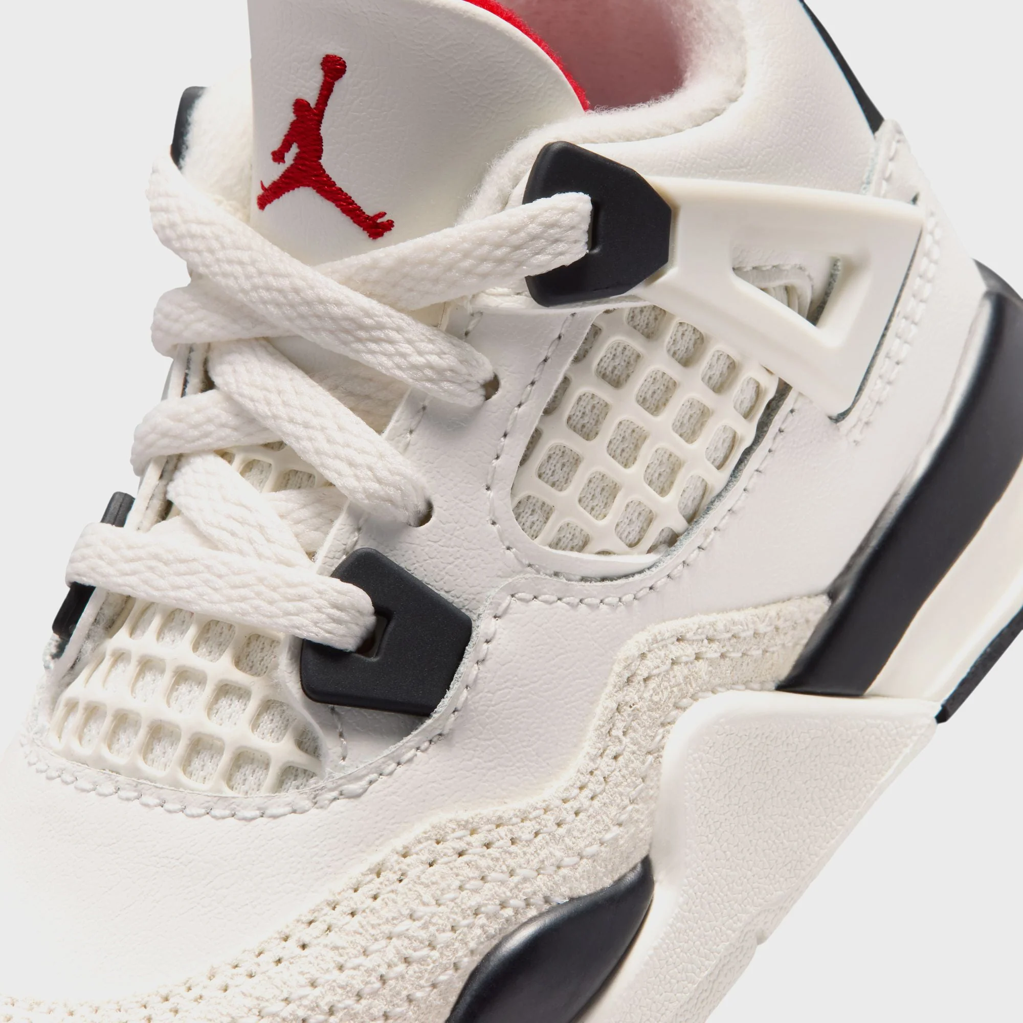 Nike TD Air Jordan 4 Retro OG - Sail / Black / University Red - Image 6