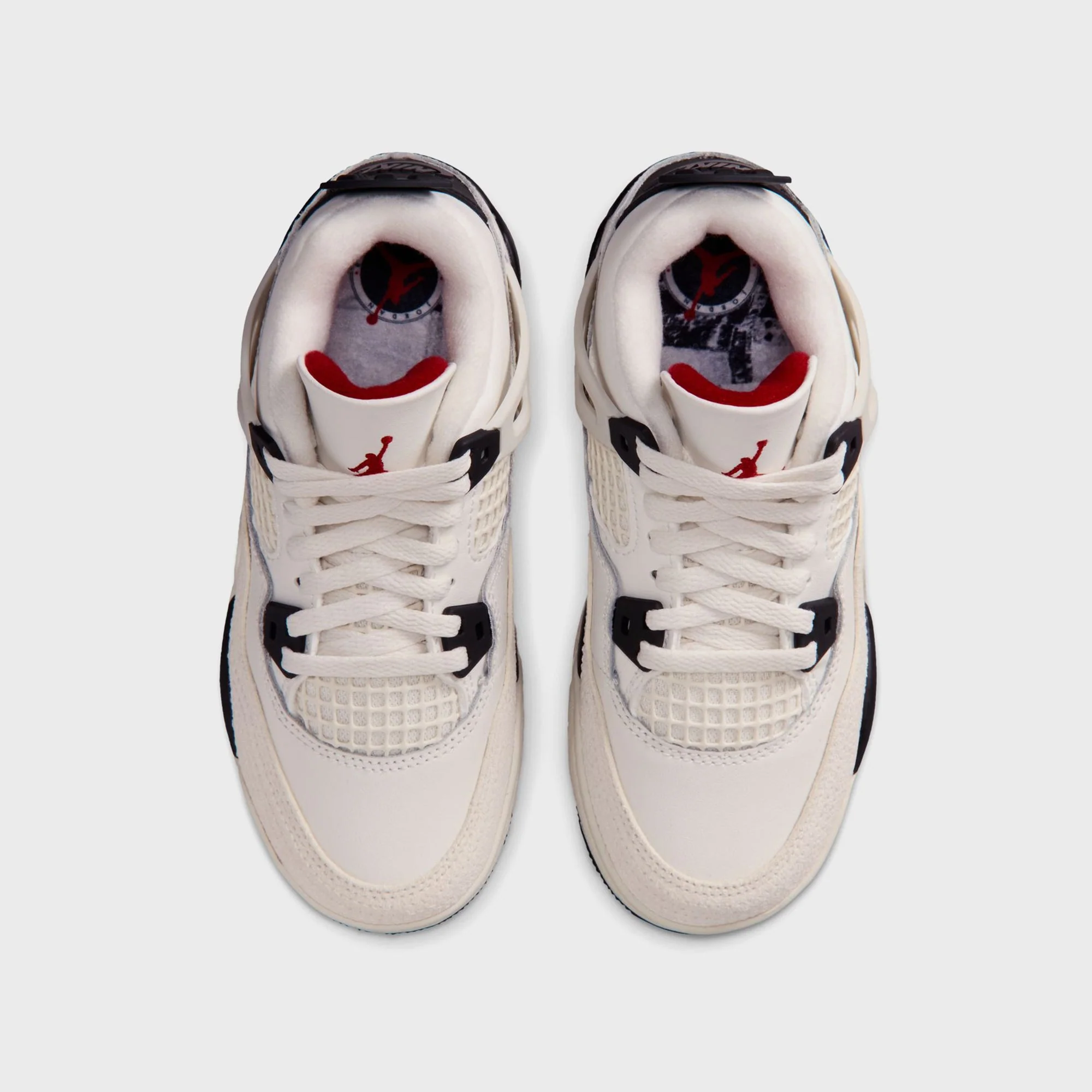 Nike PS Air Jordan 4 Retro OG - Sail / Black / University Red - Image 4