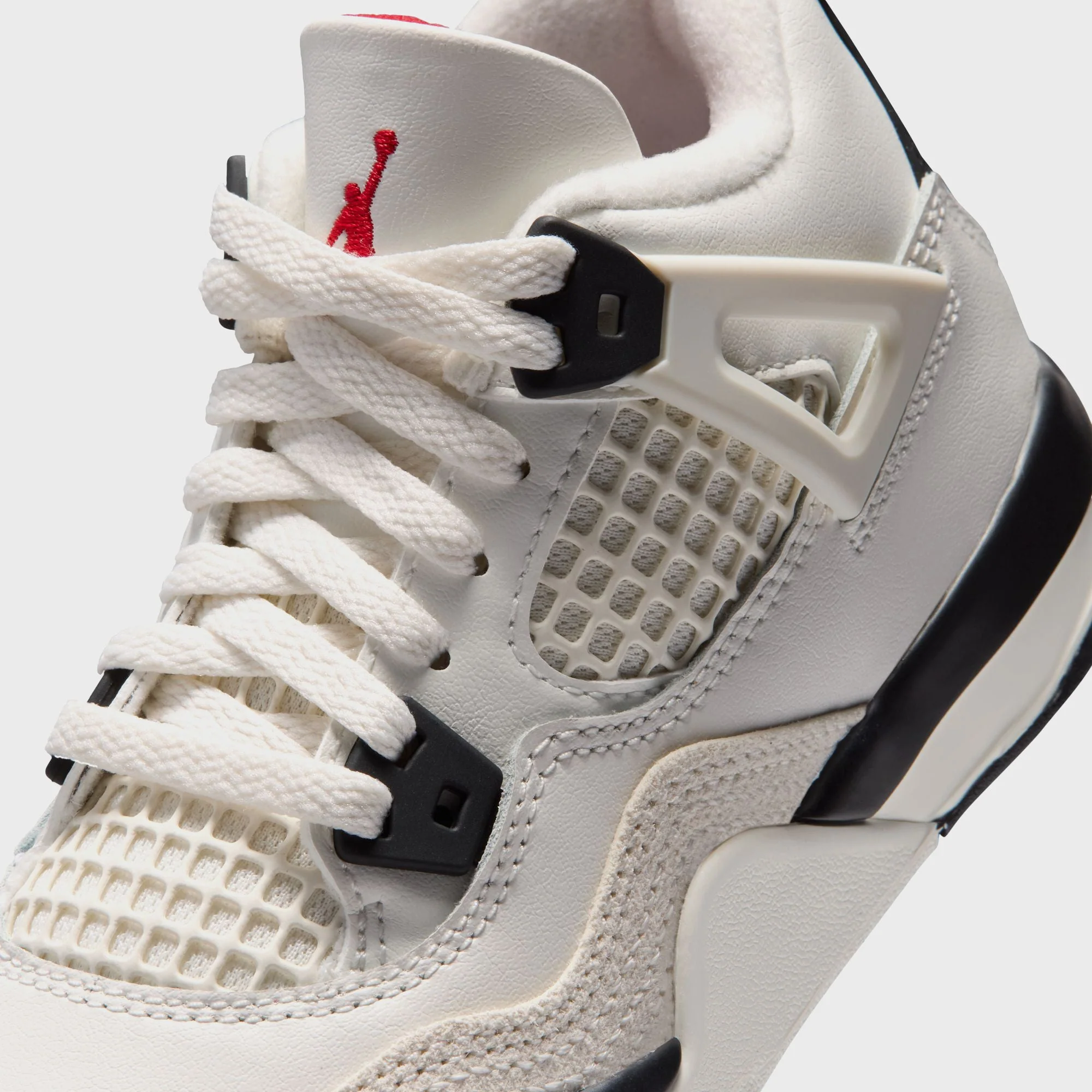 Nike PS Air Jordan 4 Retro OG - Sail / Black / University Red - Image 6