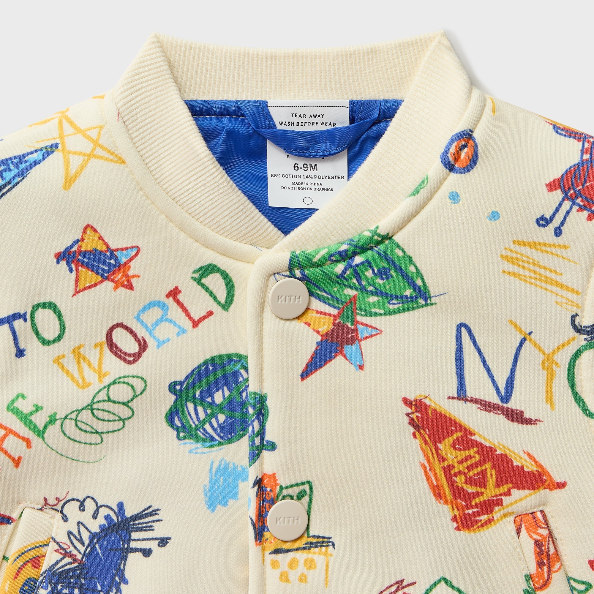 Kith Baby NY Sketchbook Varsity Jacket - Sandrift - Image 4