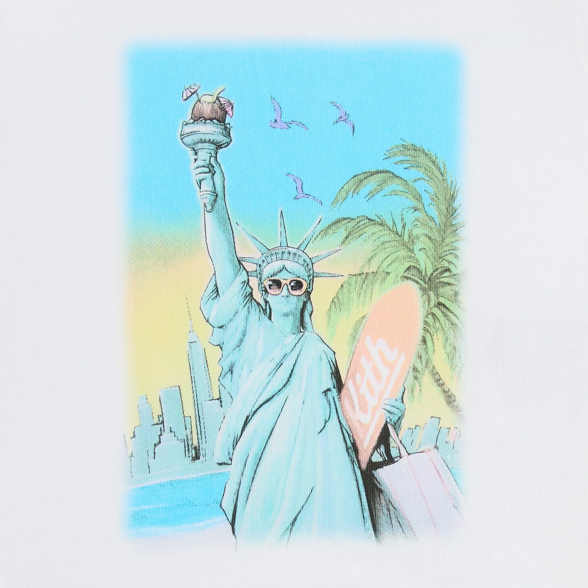 Kith Baby Lady Liberty Vintage Graphic Tee - White - Image 4
