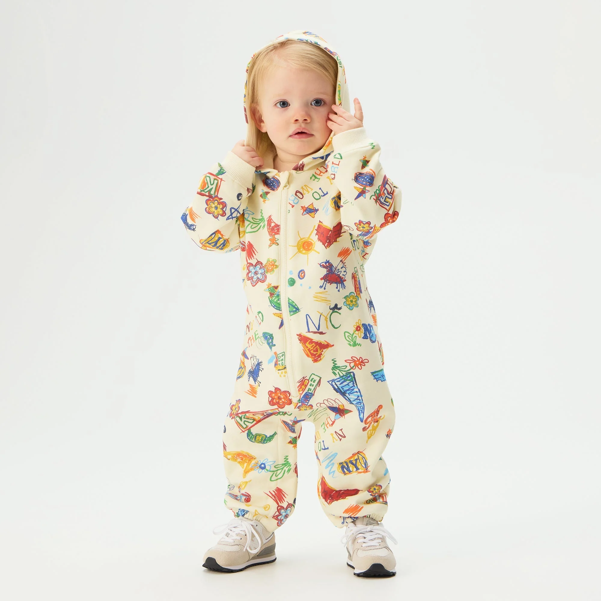 Kith Baby NY Sketchbook Nelson Coverall - Sandrift - Image 2