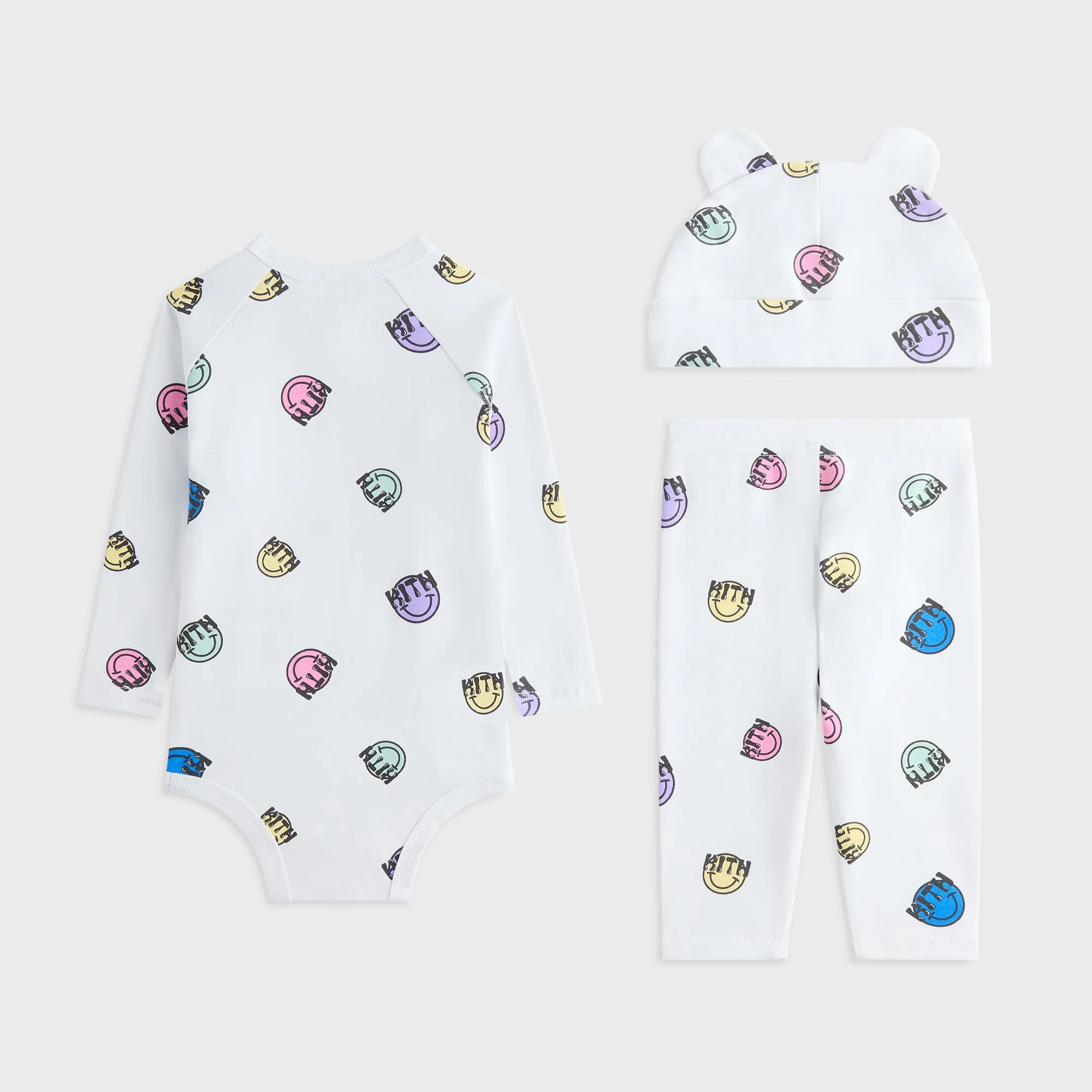 Kith Baby Printed Ribbed Bodysuit Set - White - Image 3