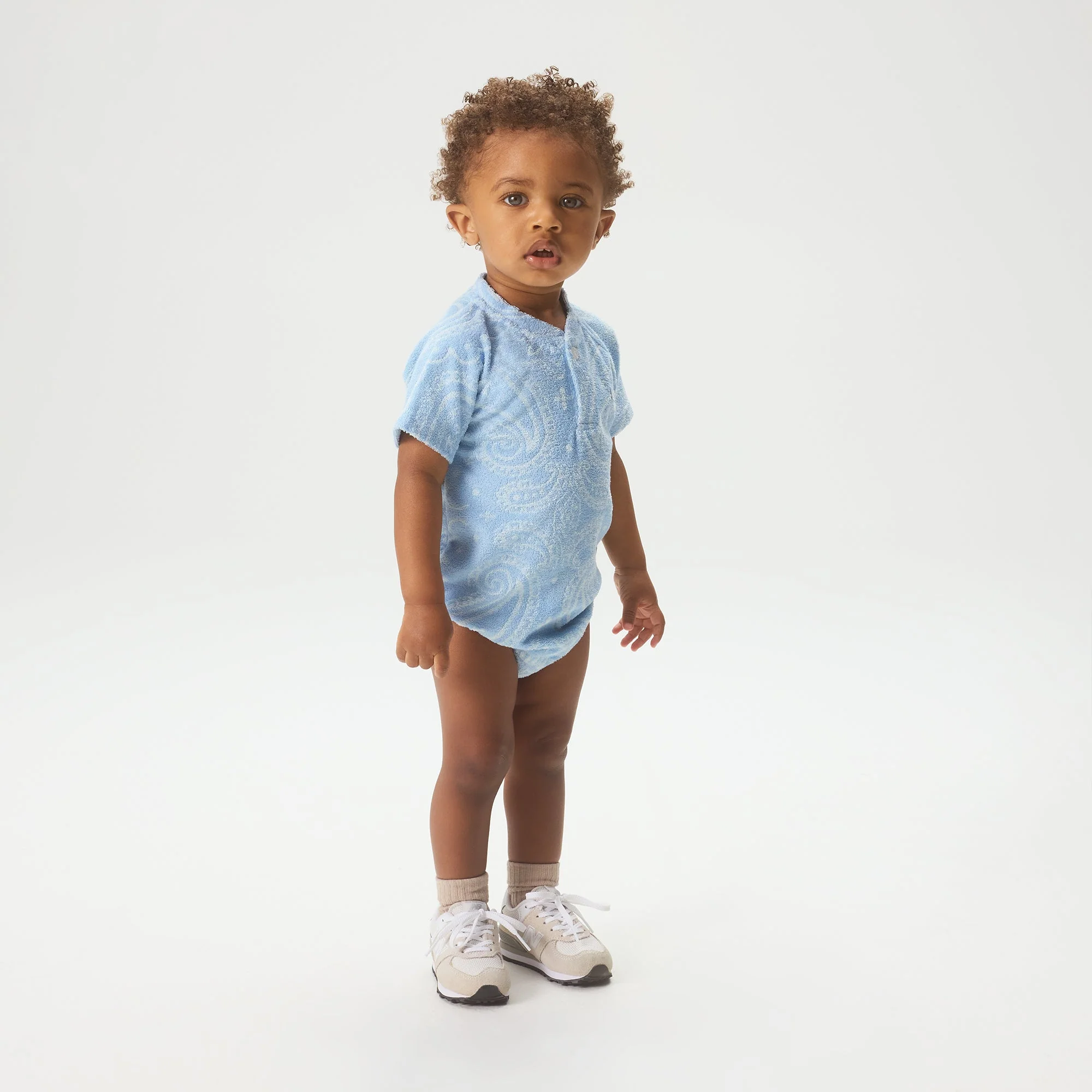 Kith Baby Paisley Jacquard Henley Romper Box Set - Serene - Image 2