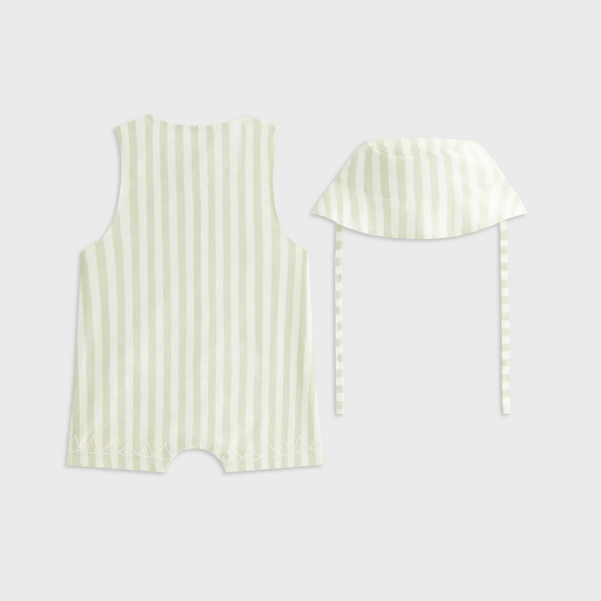 Kith Baby Embroidered Odin Shortall Set - Sage - Image 3