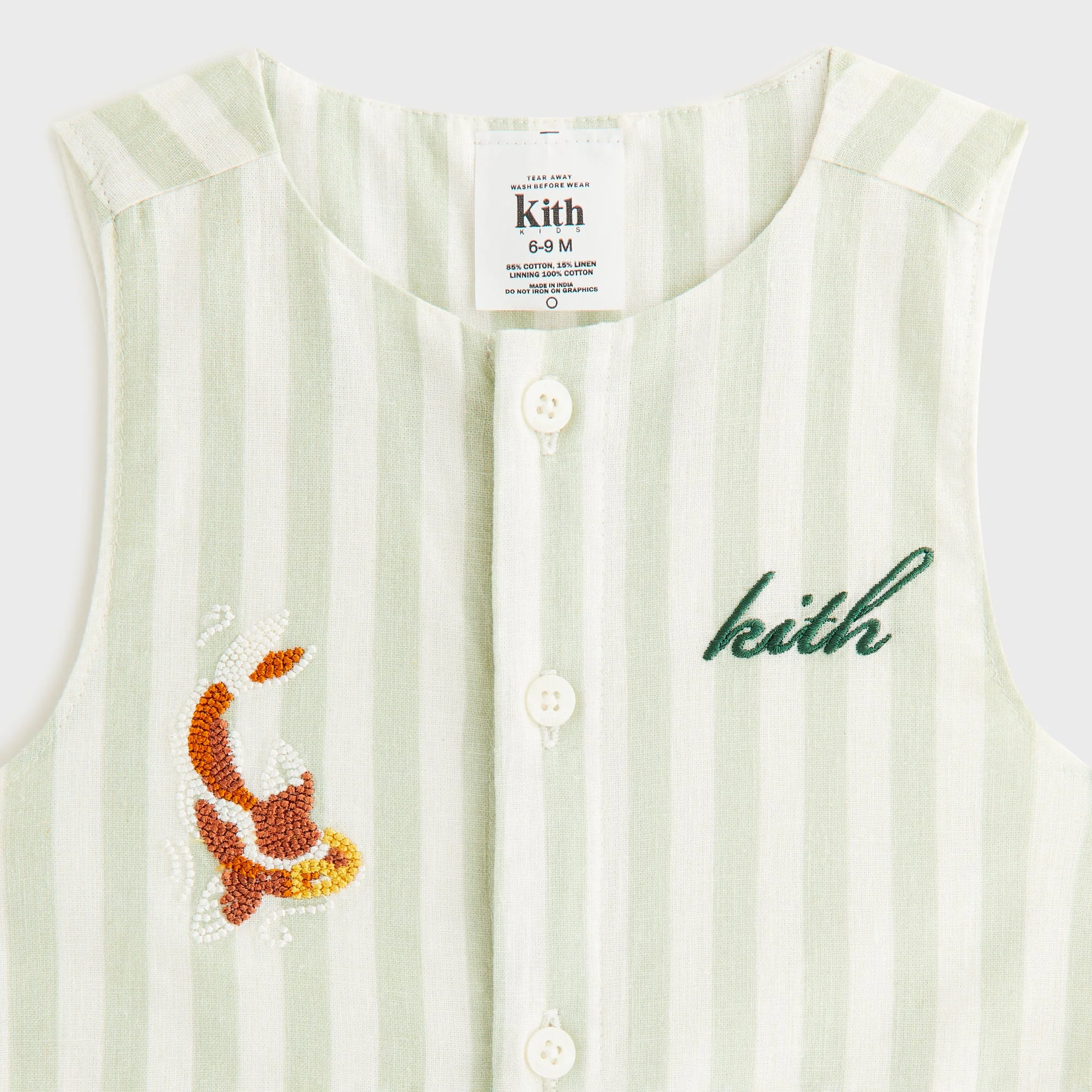 Kith Baby Embroidered Odin Shortall Set - Sage - Image 8