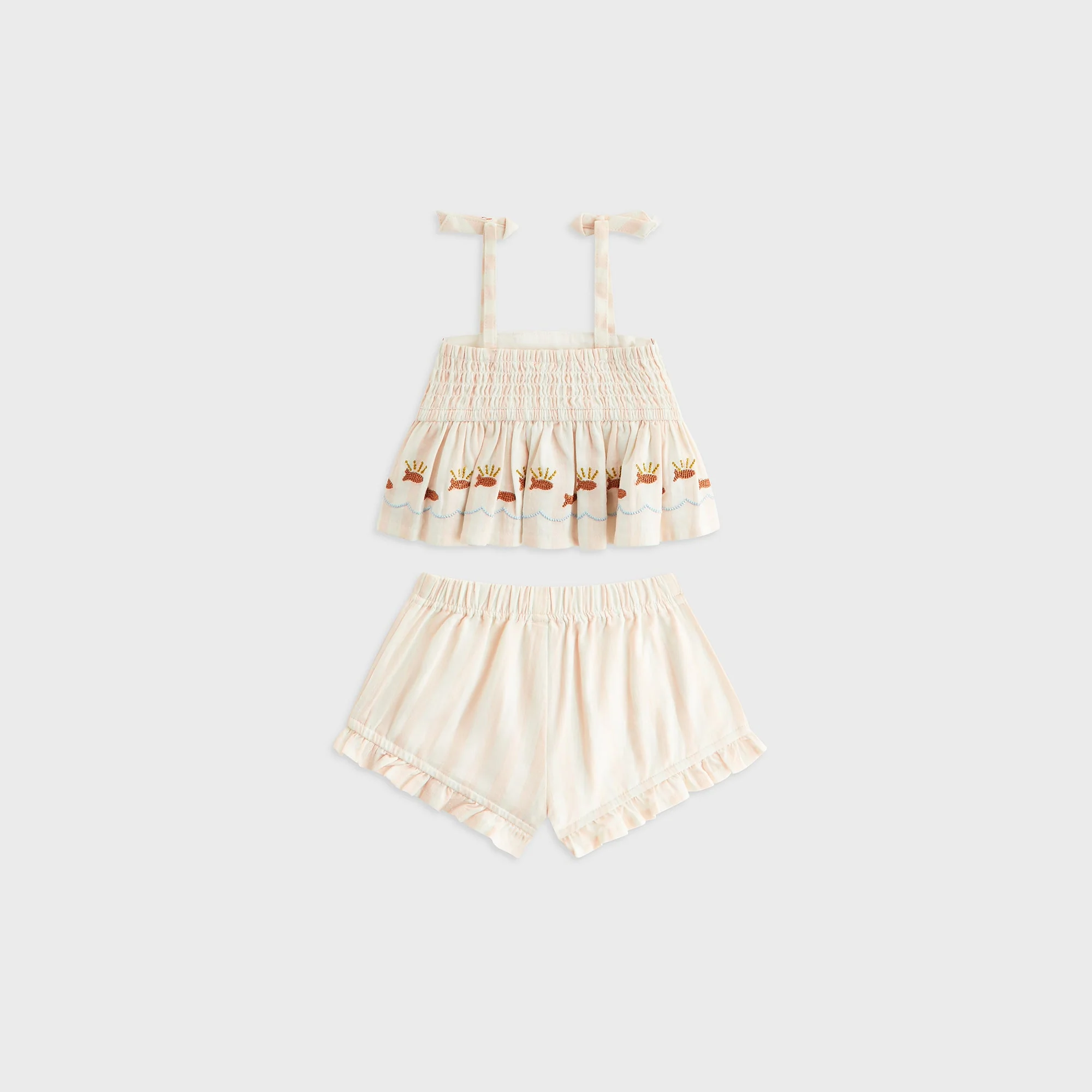 Kith Baby Embroidered Peplum Short Set - Sahara - Image 3