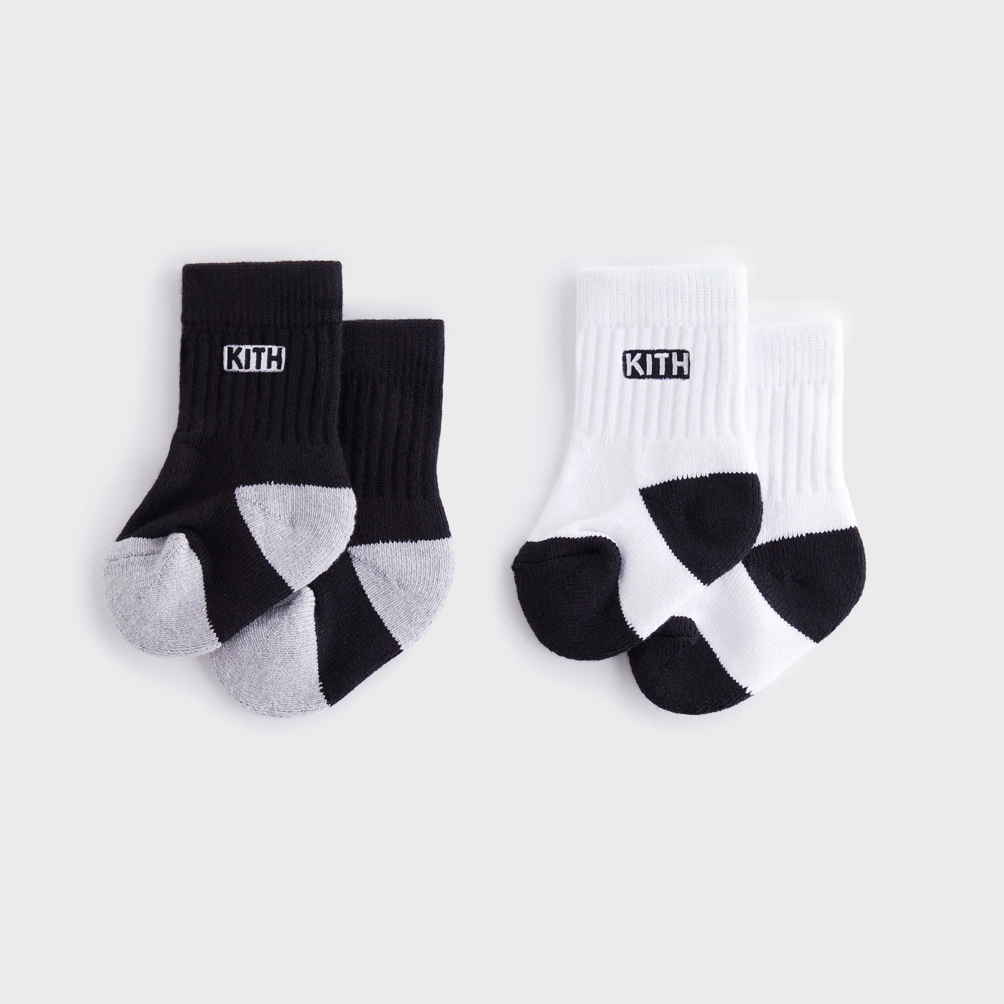 Kith Baby Classic Crew 2-Pack Socks - White / Black - Image 2